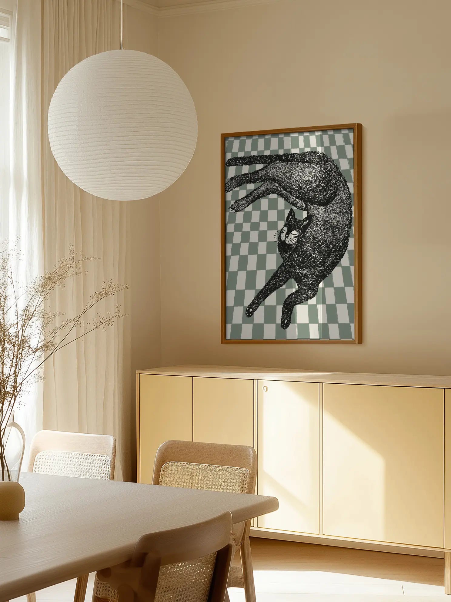 Checkered Cat Poster