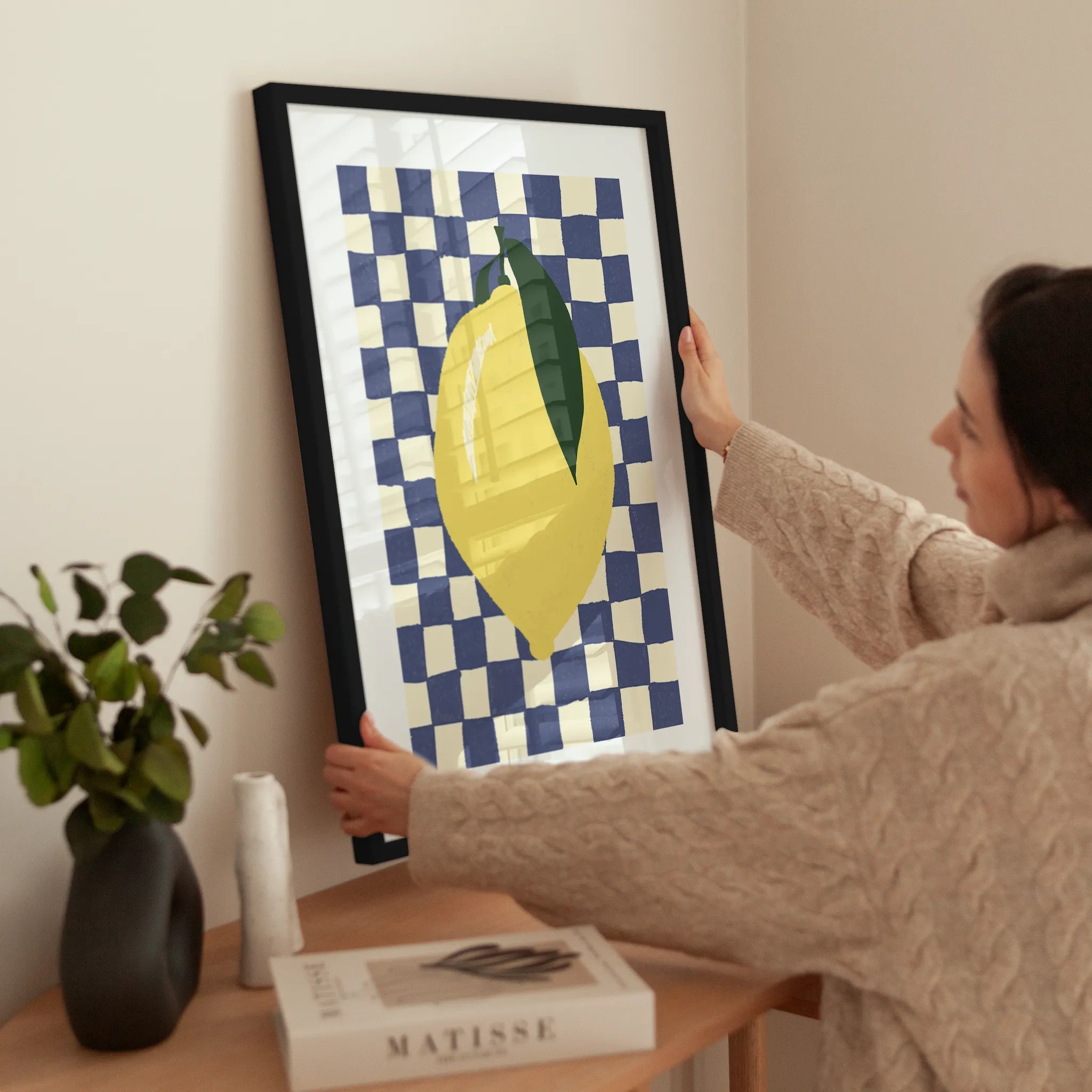 Checkered Lemon wird aufgehängt