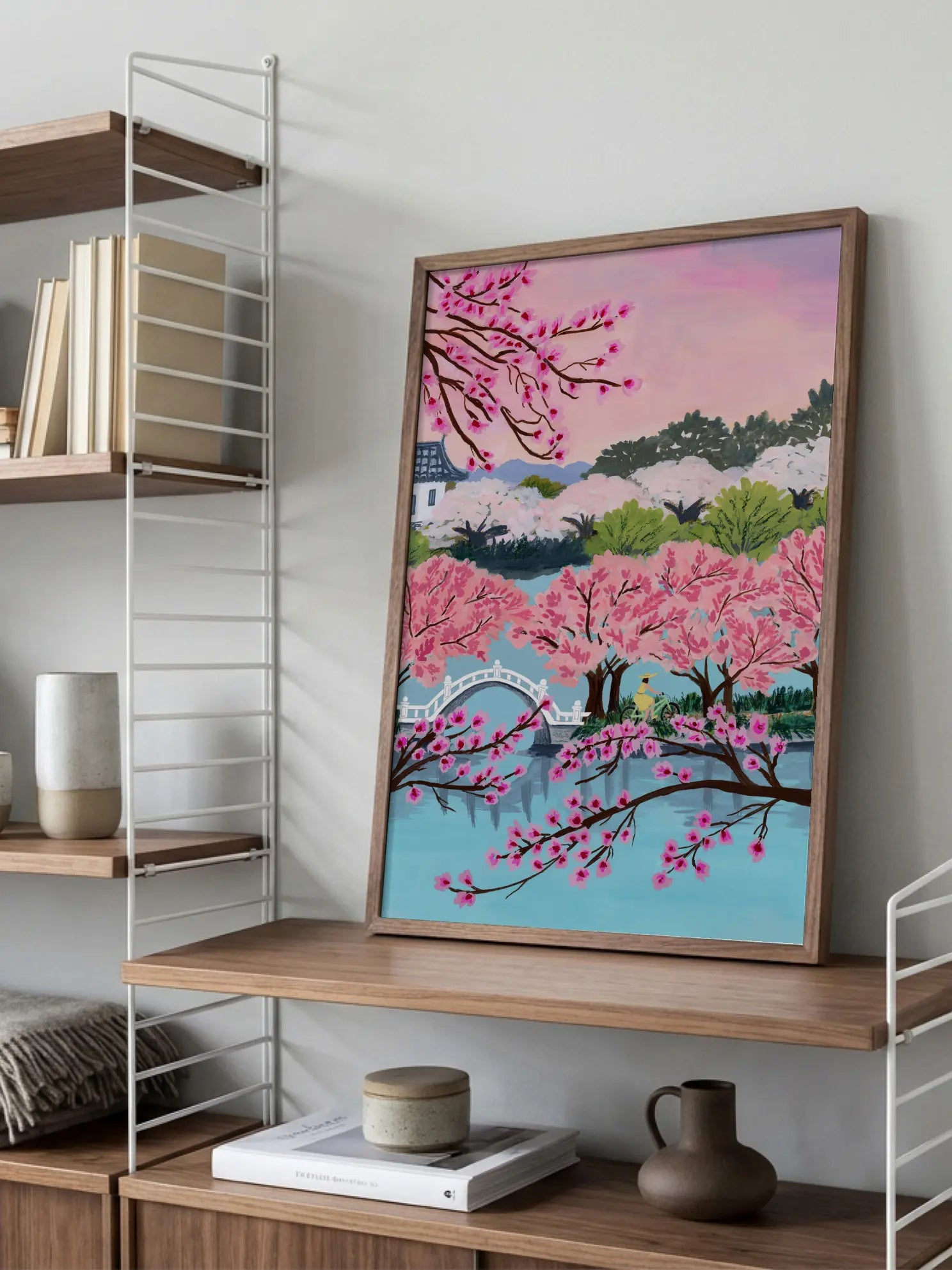 Cherry Blossom Landscape Poster