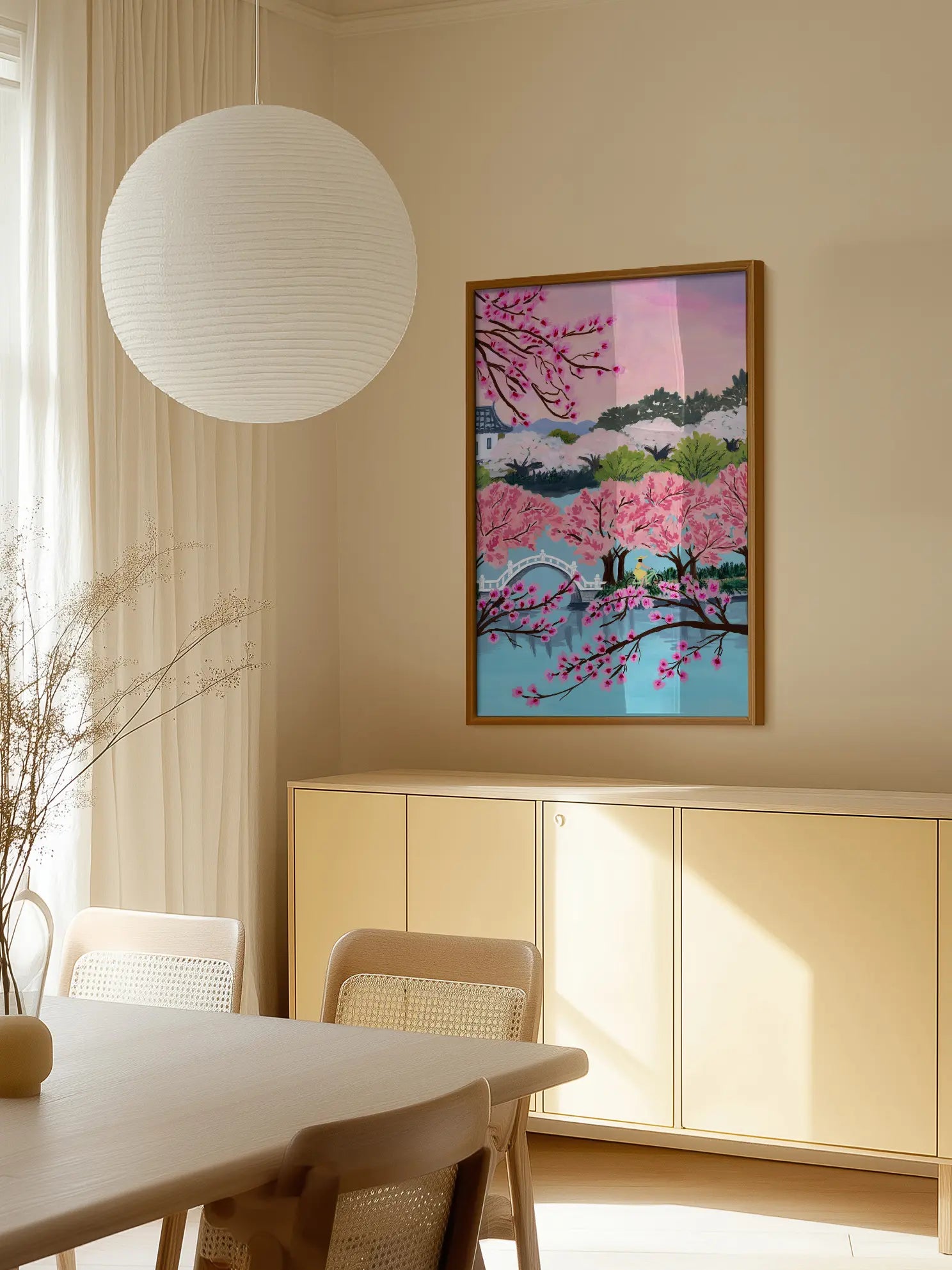 Cherry Blossom Landscape Poster