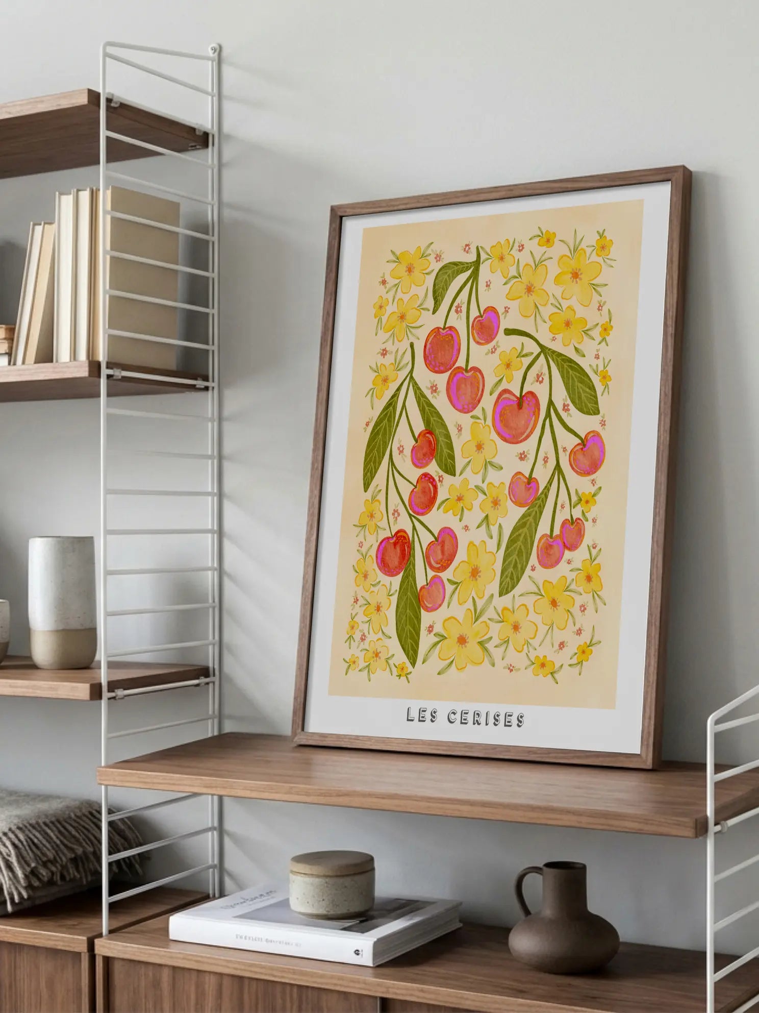 Cherry Botanical Illustration Poster