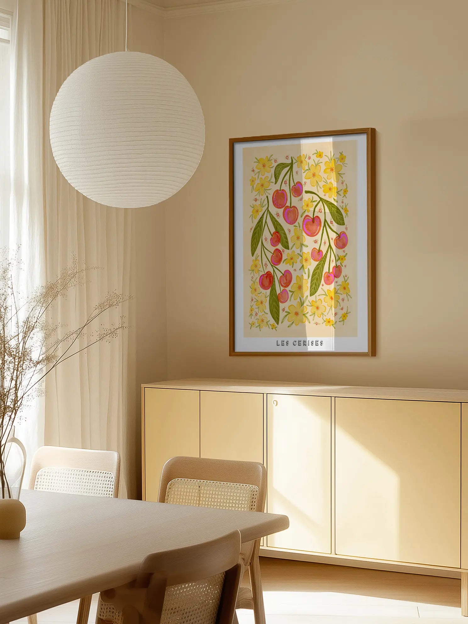 Cherry Botanical Illustration Poster