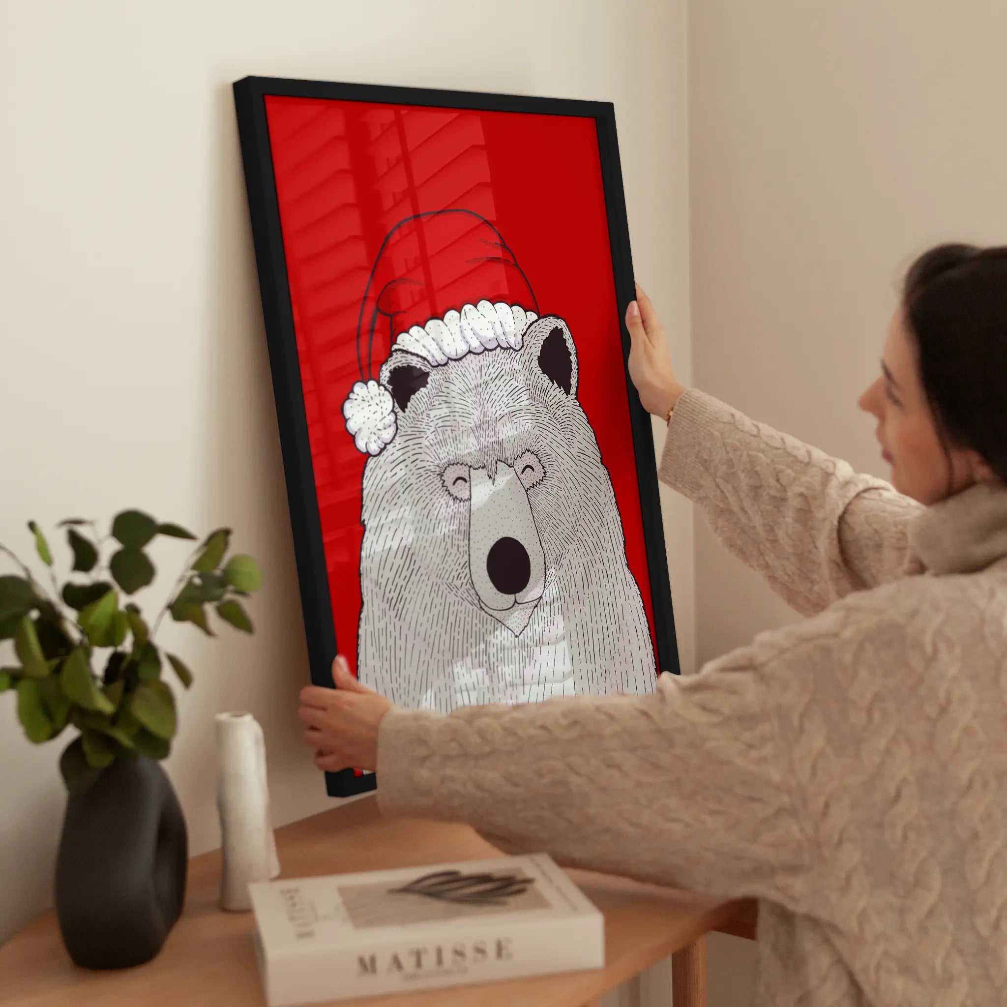 Christmas Bear wird aufgehängt