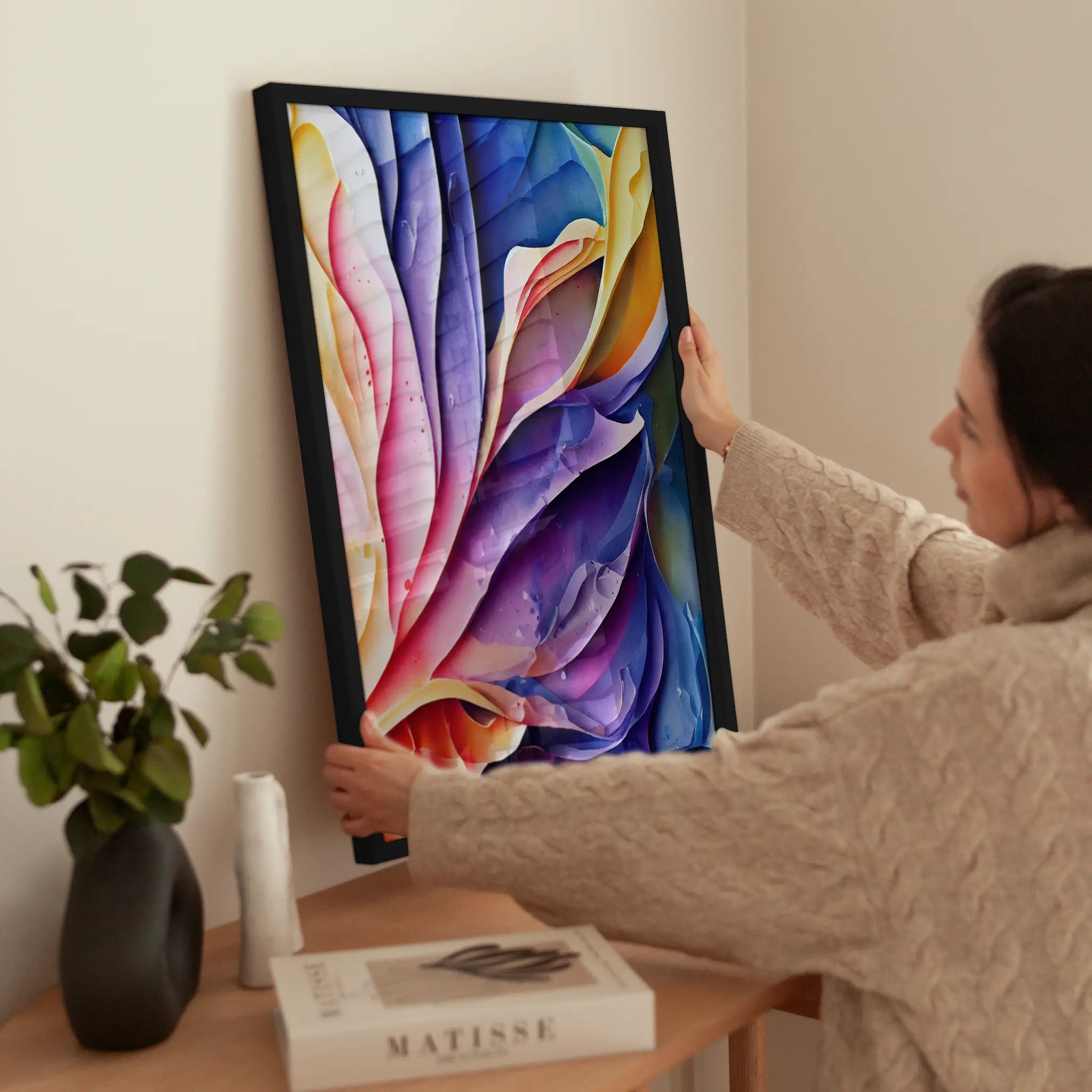 Chromatic Bloom wird aufgehängt