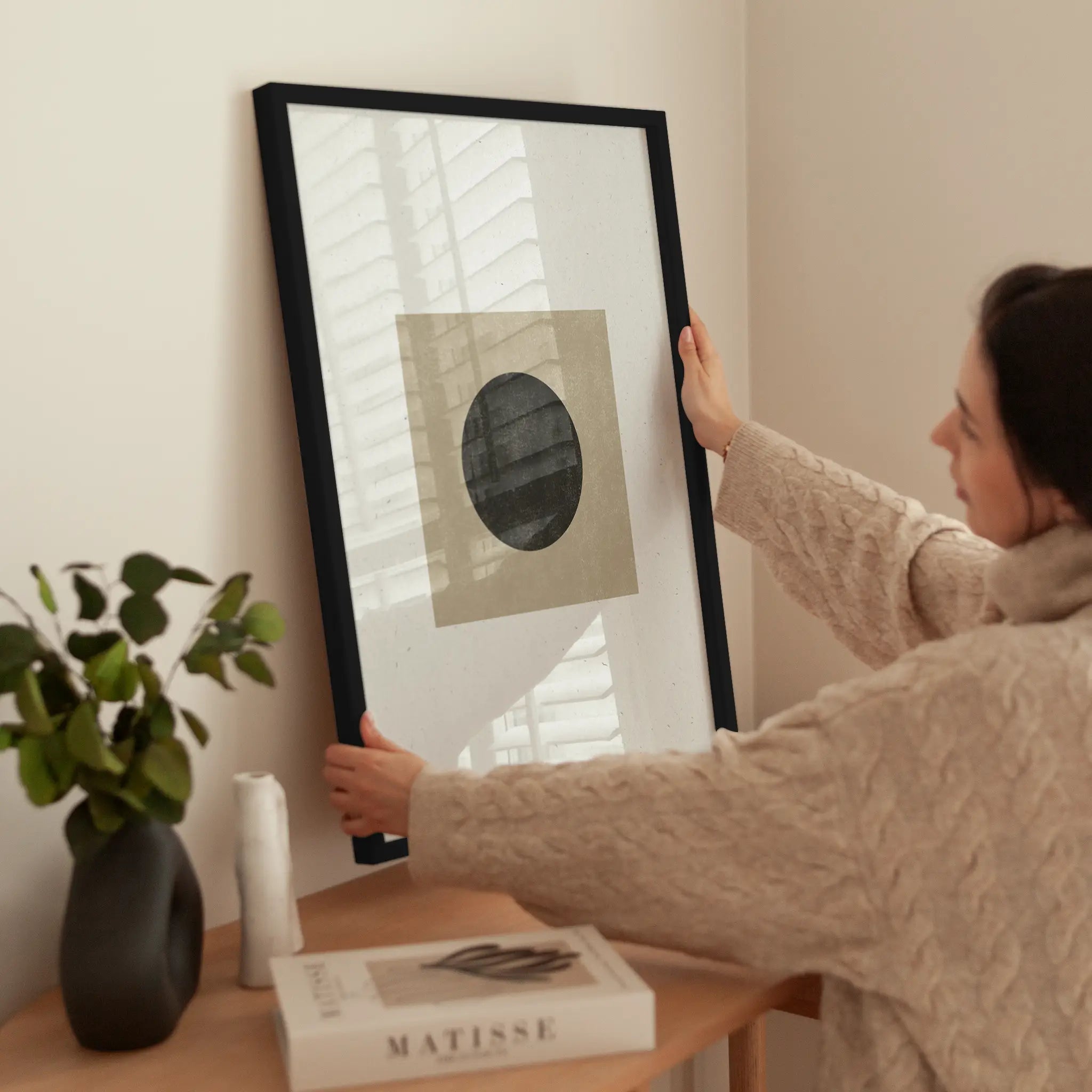 Circle in Square wird aufgehängt