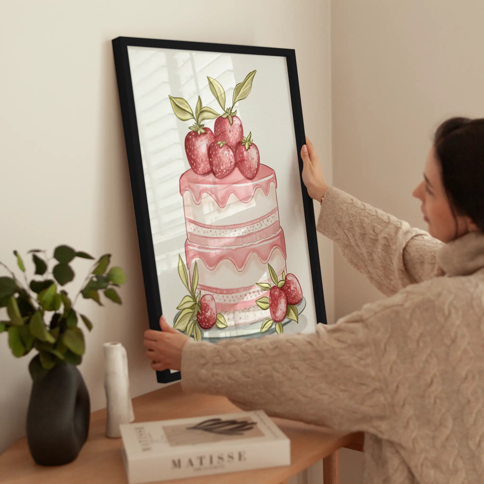 Clara´s Strawberry Cake wird aufgehängt