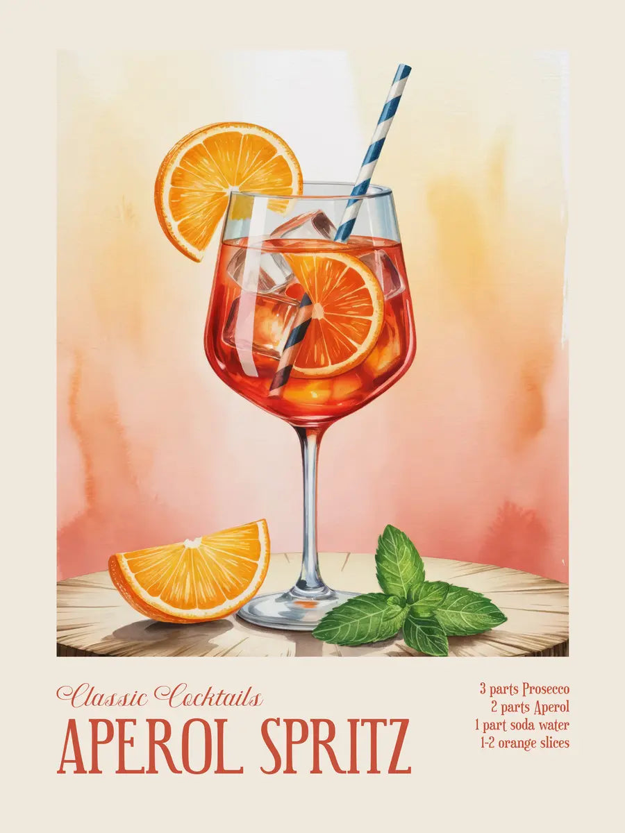 Classic Cocktails Aperol Spritz Poster