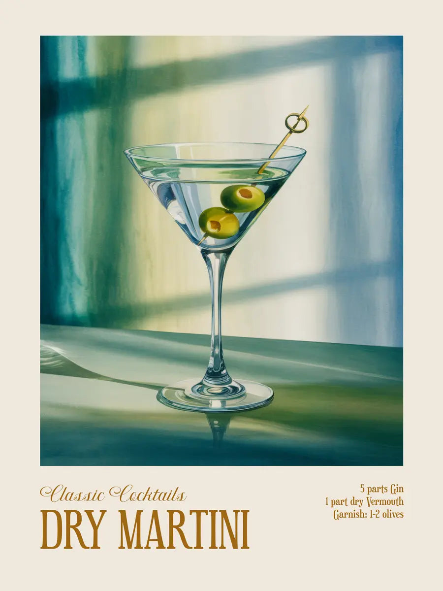 Classic Cocktails Dry Martini Poster