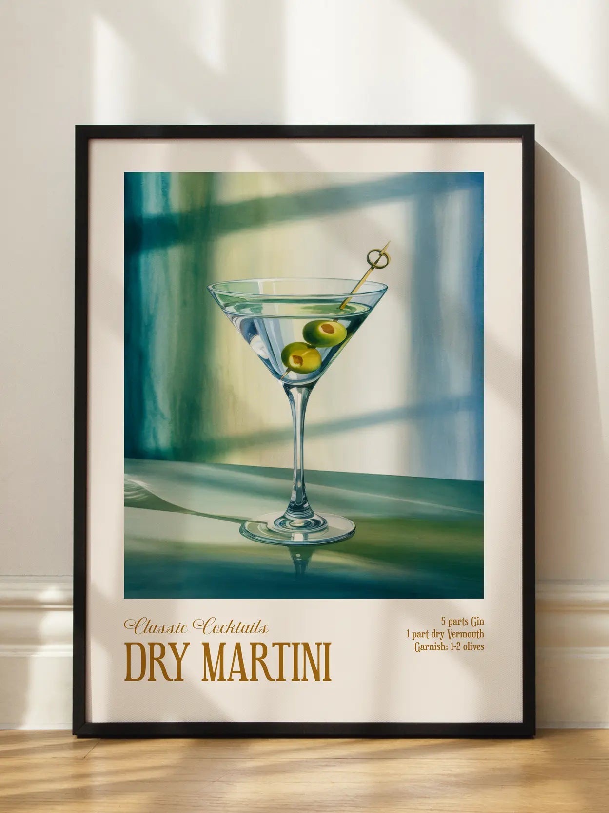 Classic Cocktails Dry Martini Poster