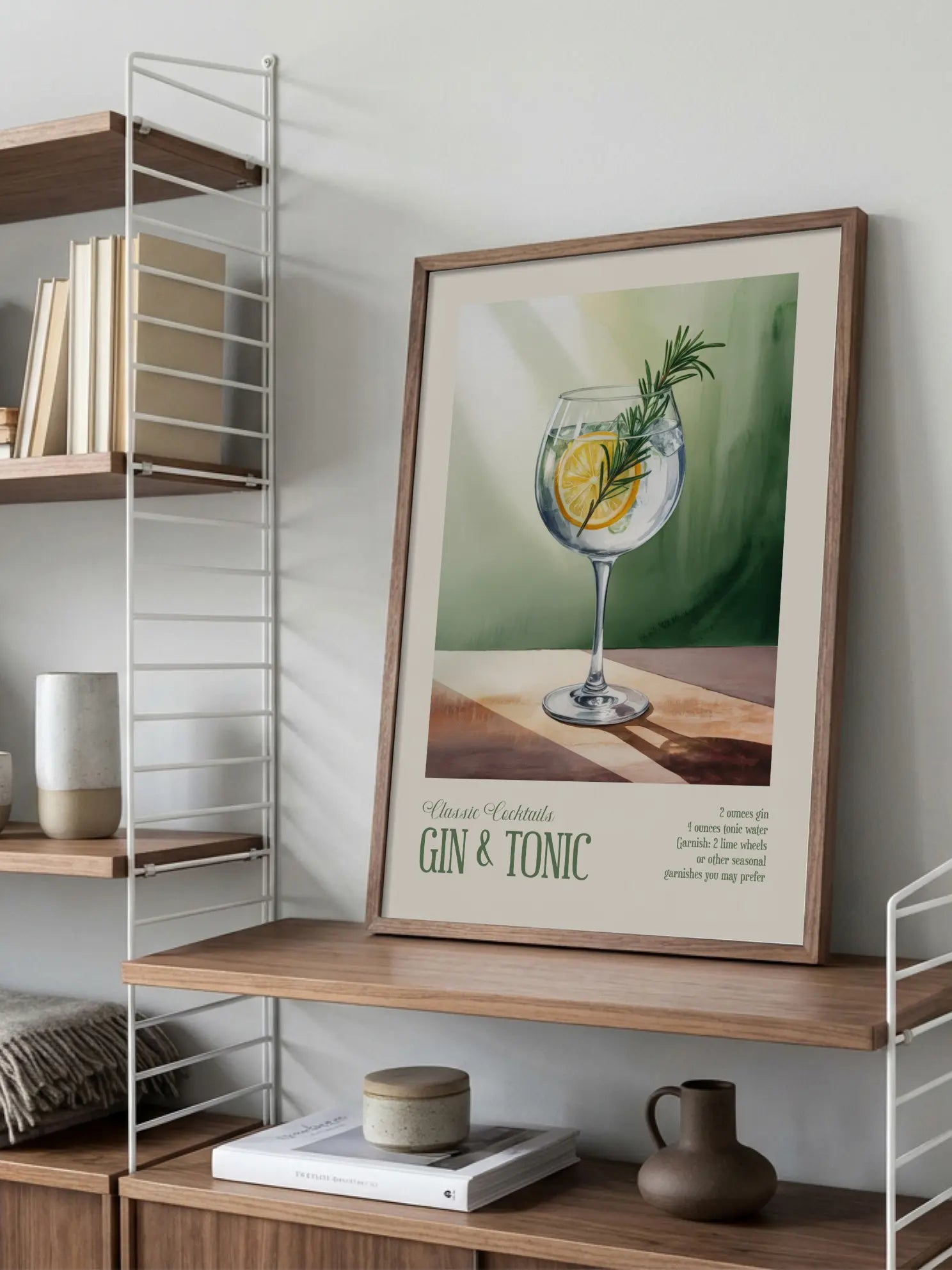 Classic Cocktails Gin & Tonic Poster