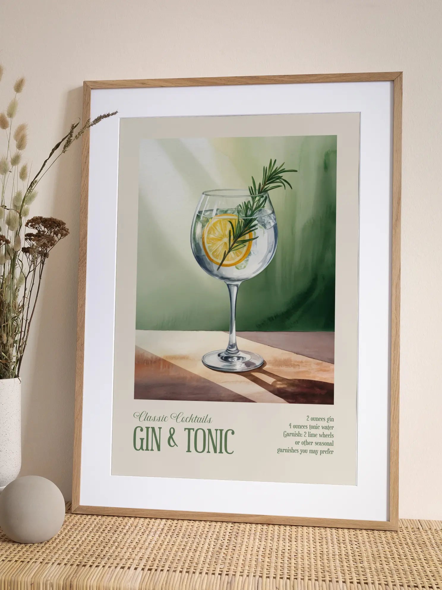 Classic Cocktails Gin & Tonic Poster