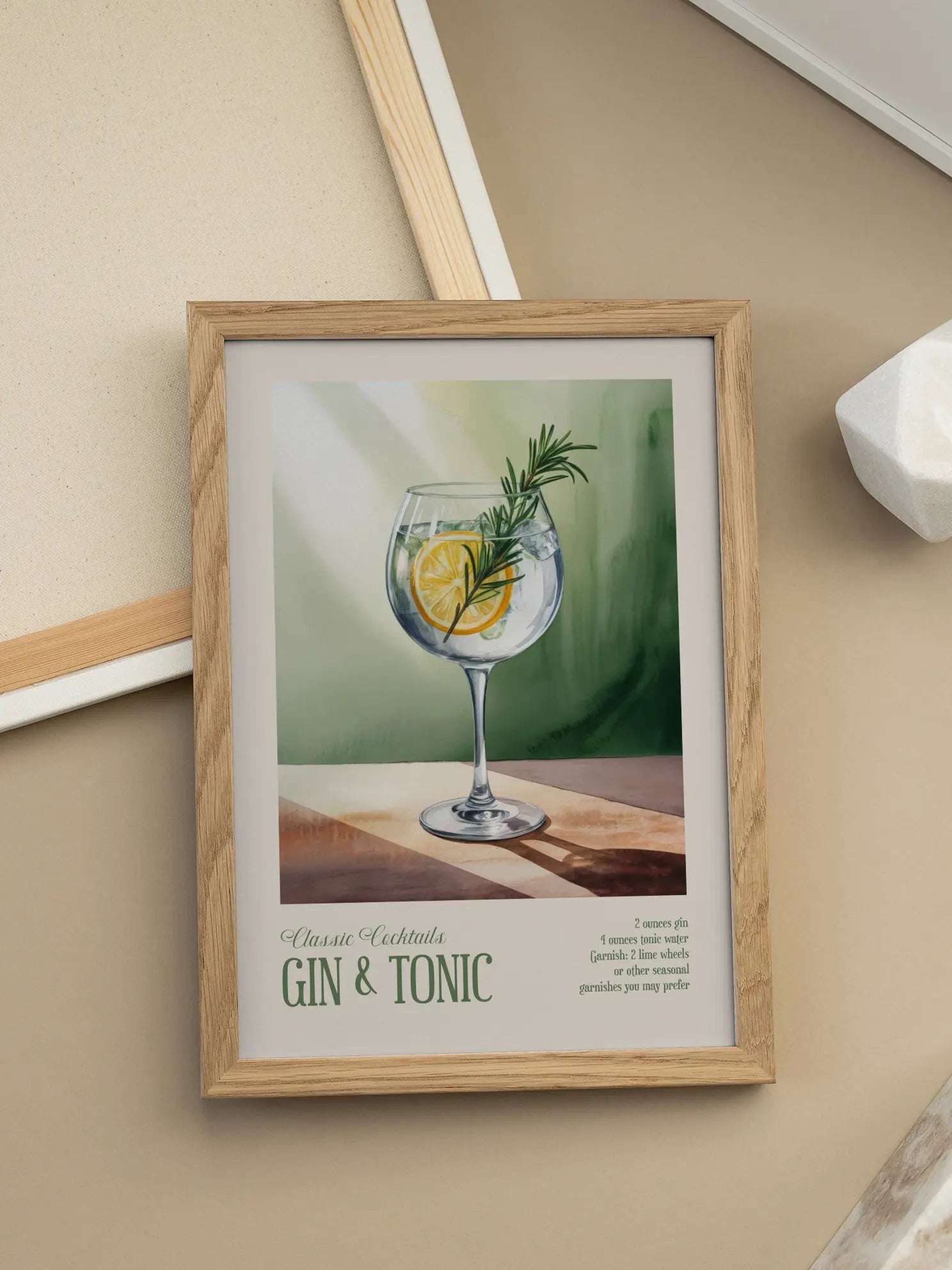 Classic Cocktails Gin & Tonic Poster