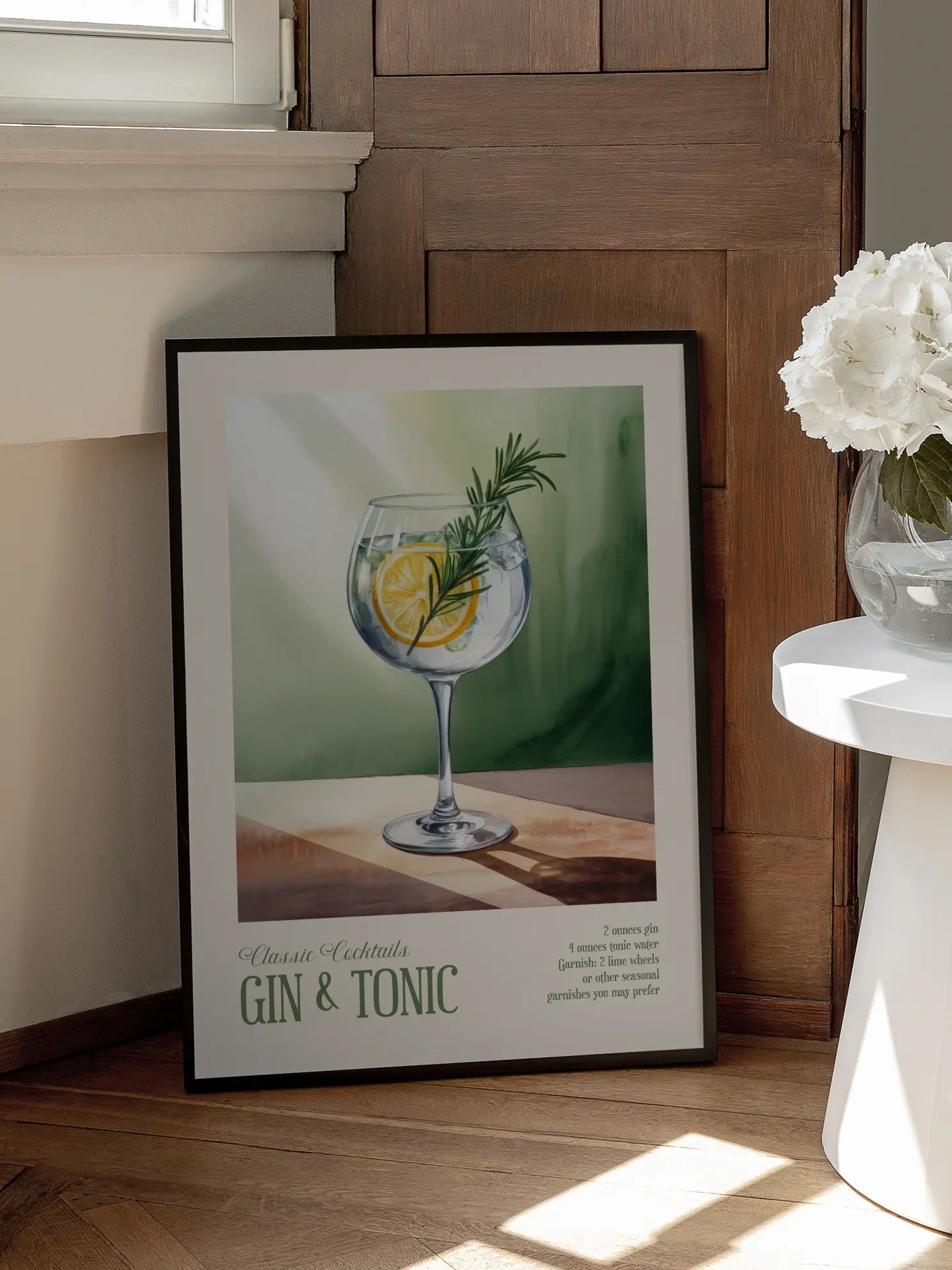 Classic Cocktails Gin & Tonic Poster