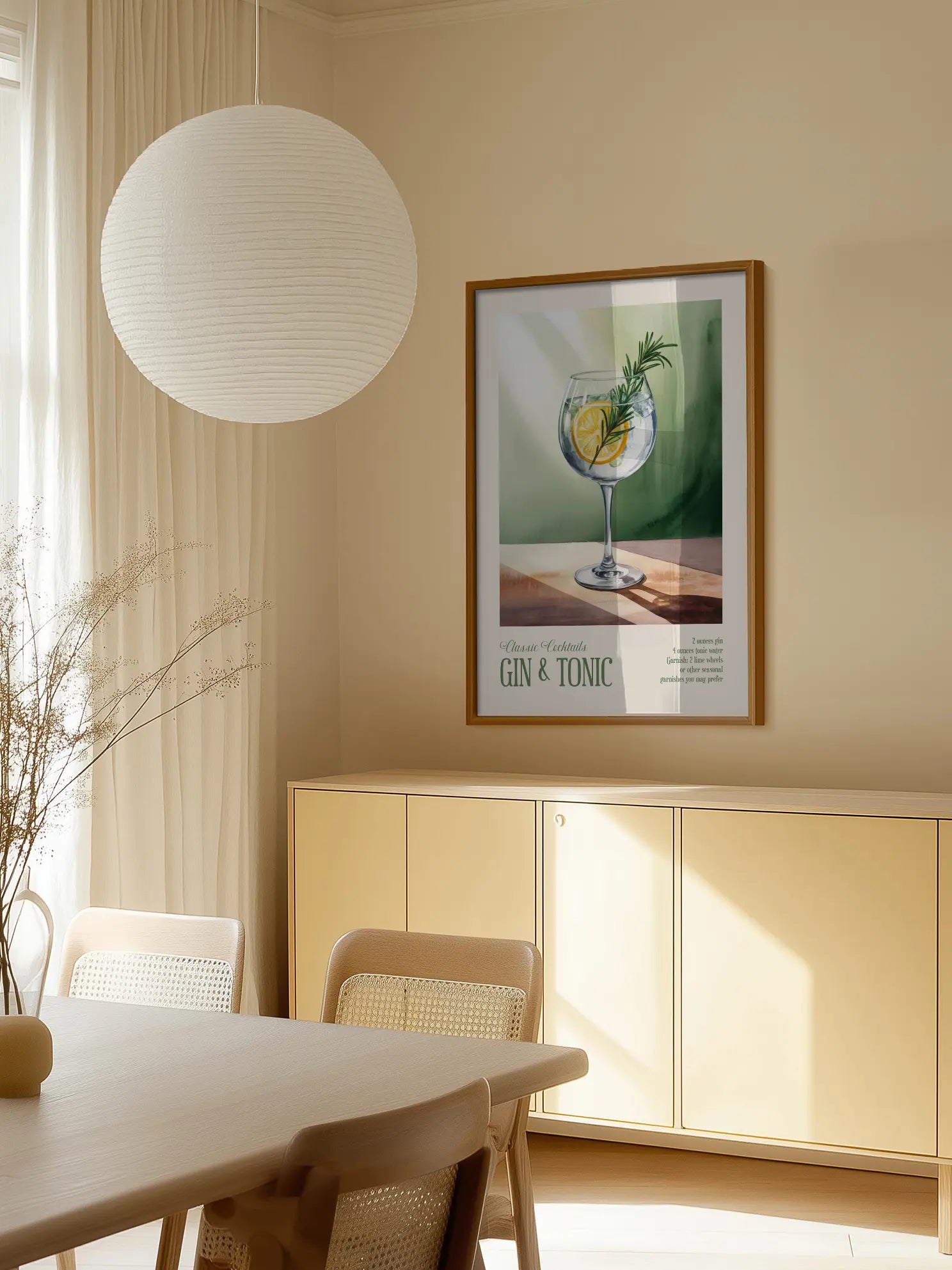 Classic Cocktails Gin & Tonic Poster