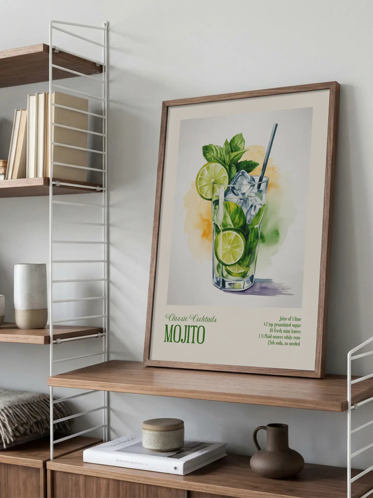 Classic Cocktails Mojito Recipe Poster