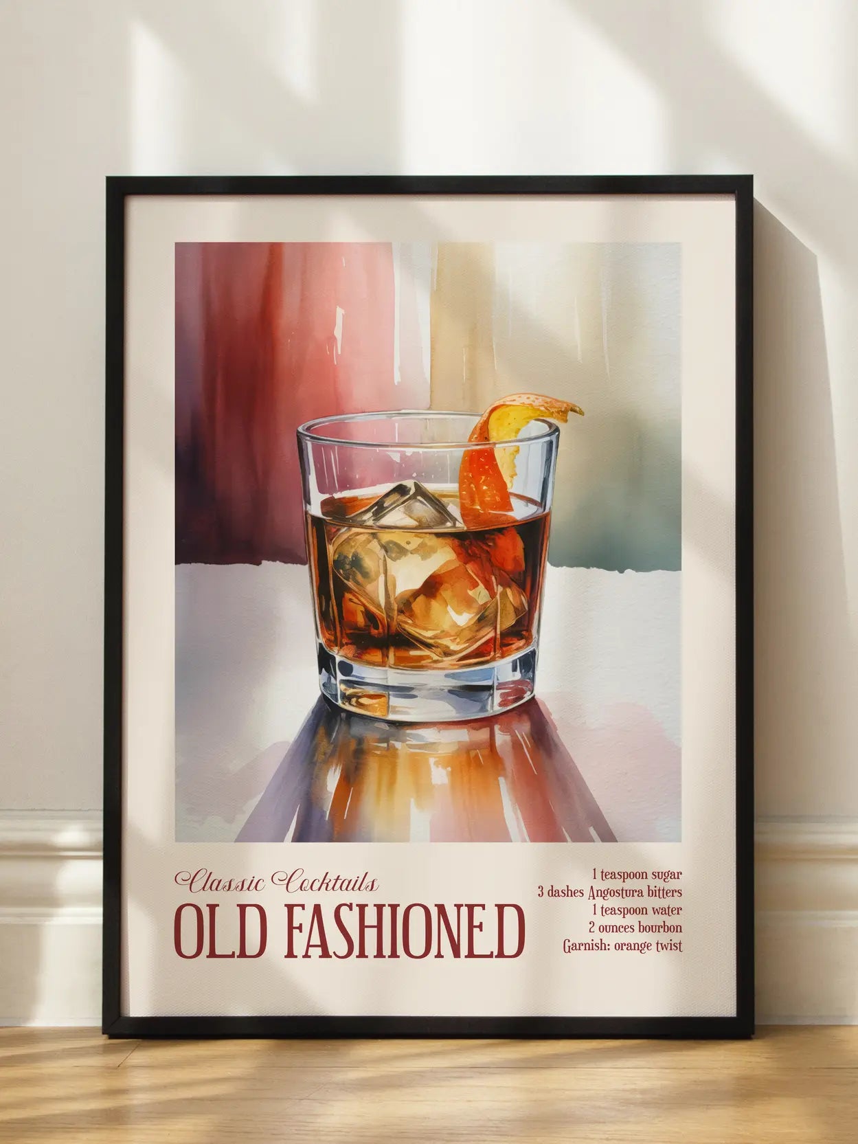Classic Cocktails Old Fashioned Poster