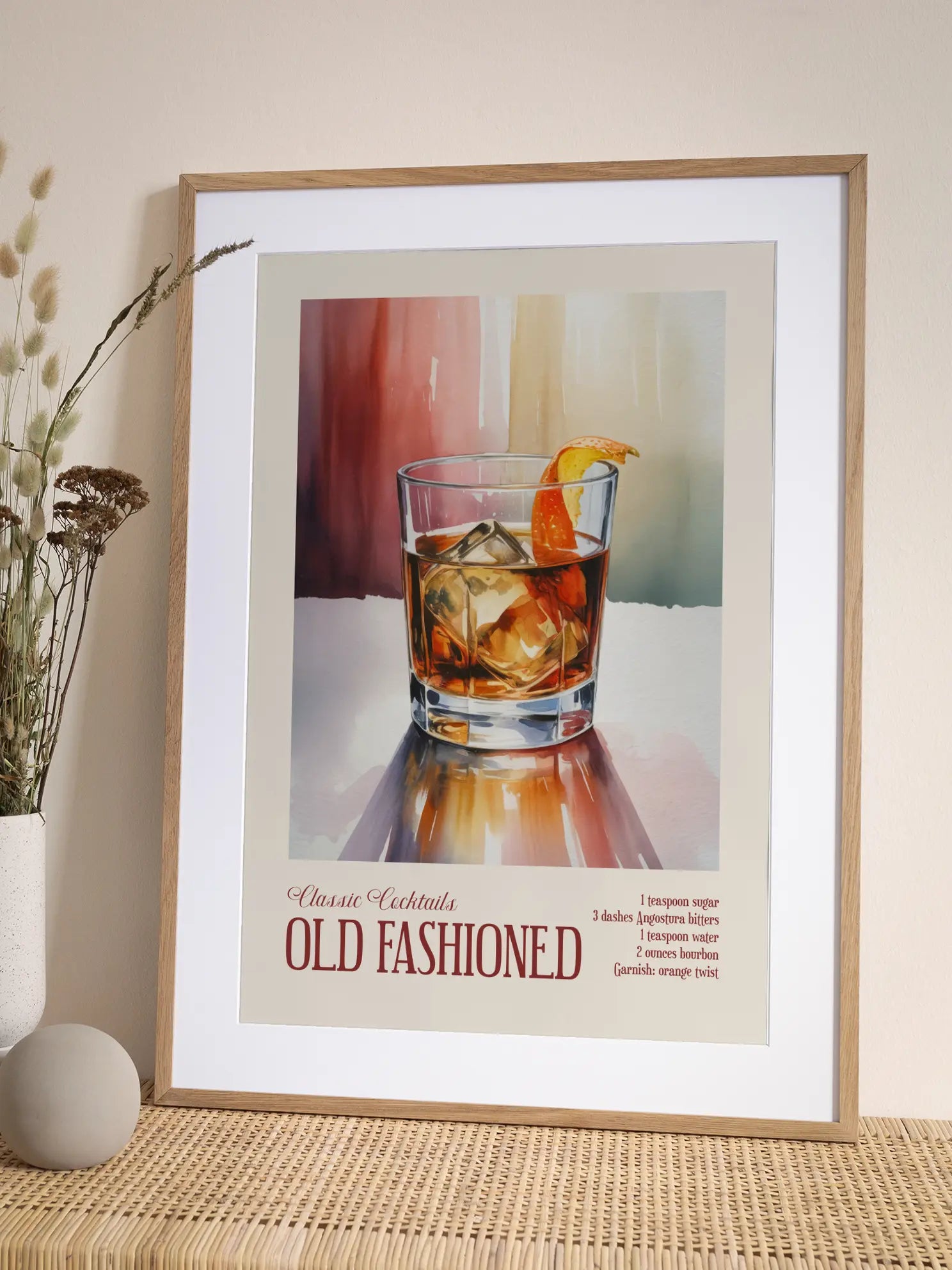 Classic Cocktails Old Fashioned Poster