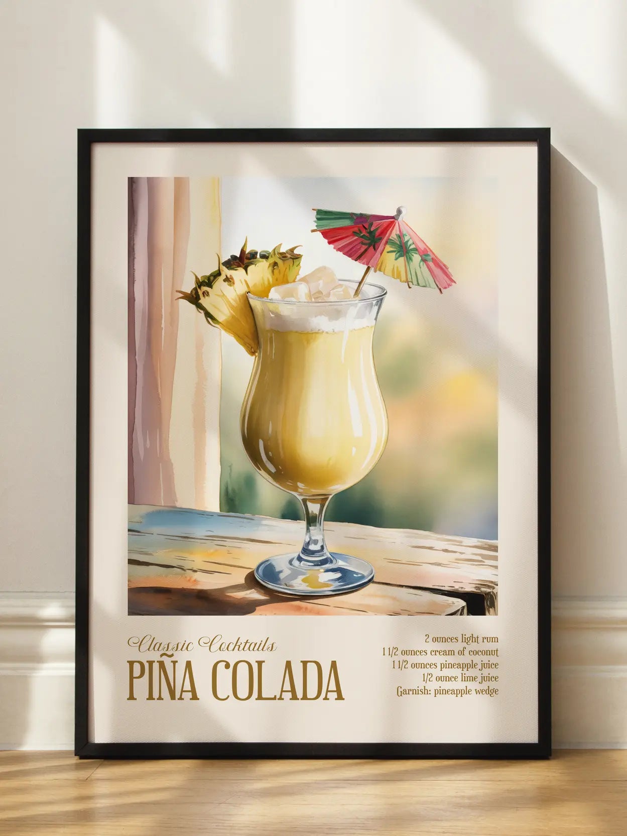 Classic Cocktails Pina Colada Poster