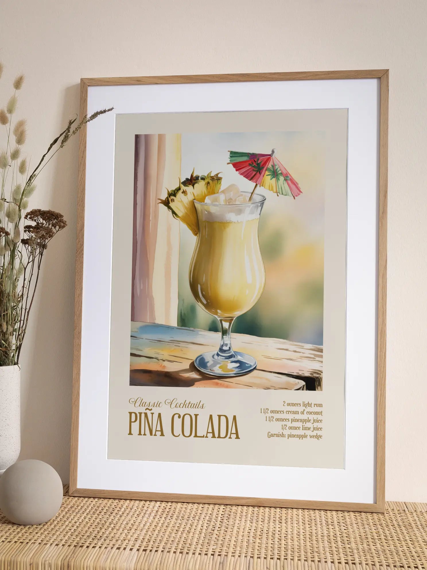 Classic Cocktails Pina Colada Poster