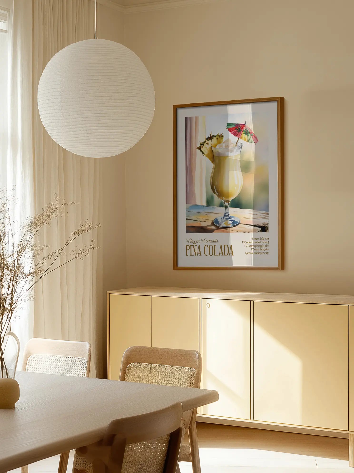 Classic Cocktails Pina Colada Poster