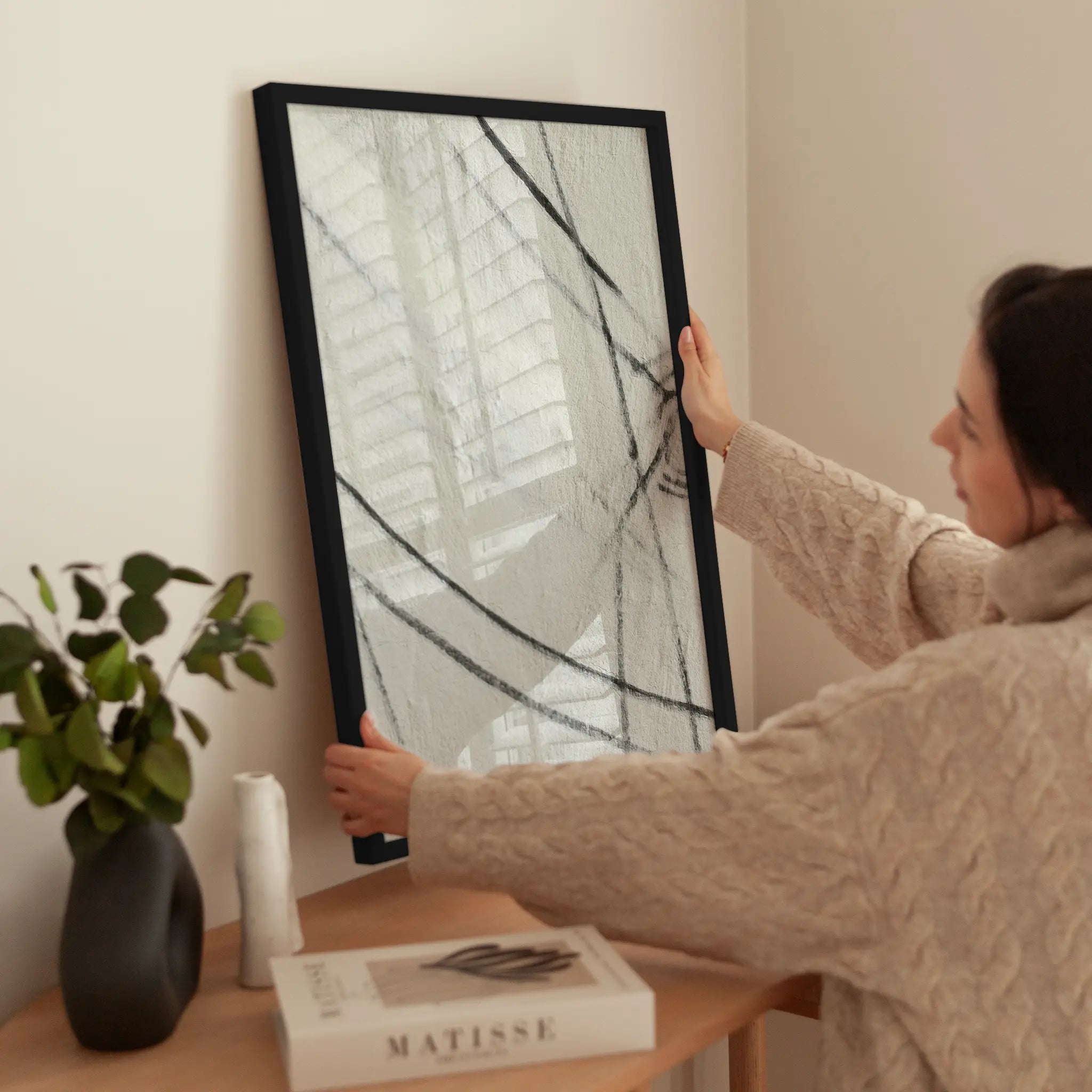 Close Up Sketch wird aufgehängt