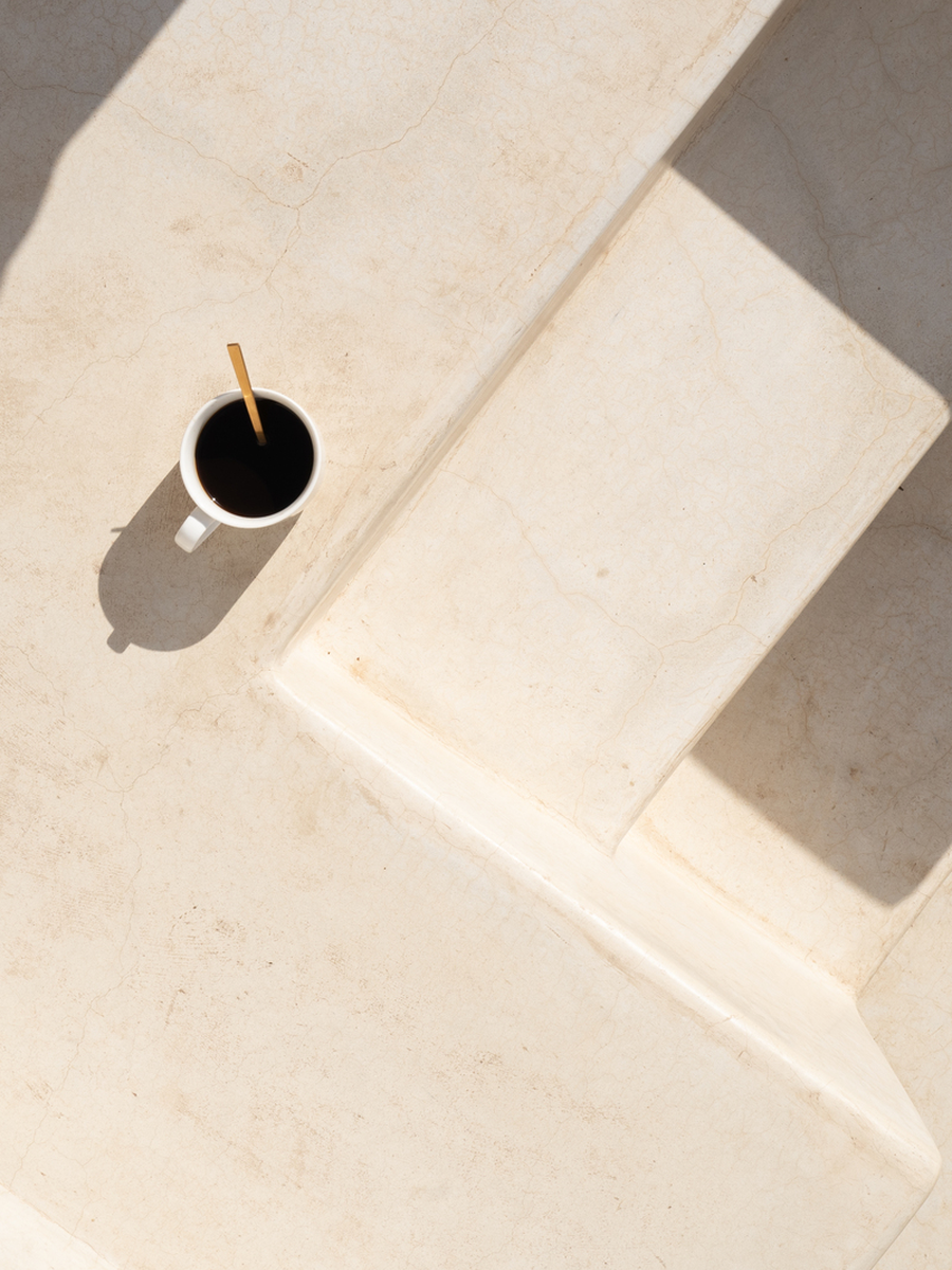 Coffee Cup on Stairs Poster