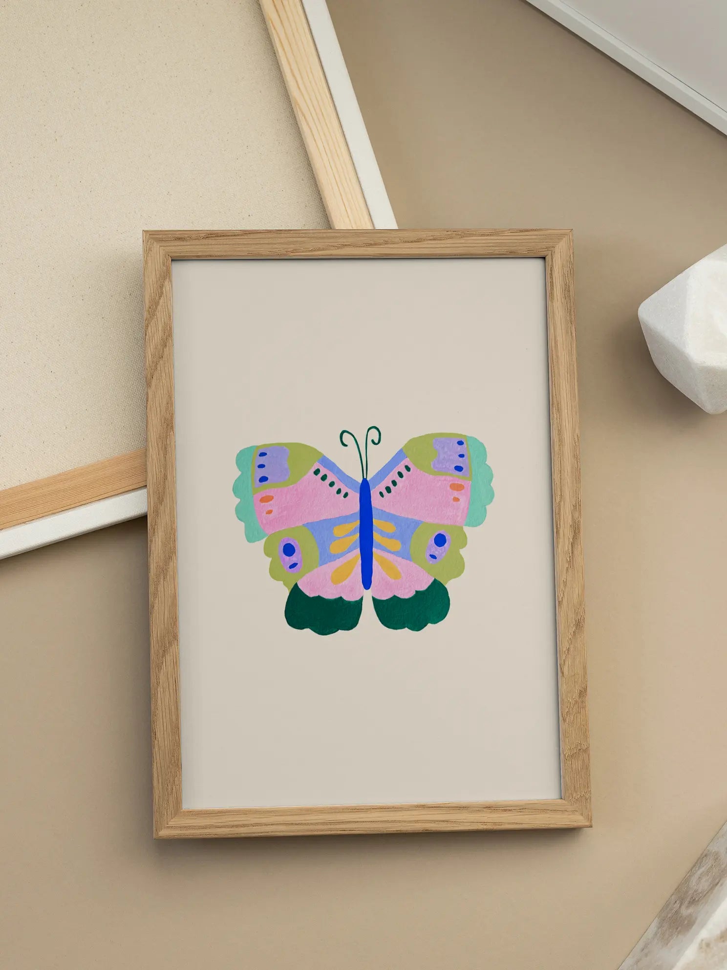 Colorful Abstract Painted Butterfly Poster