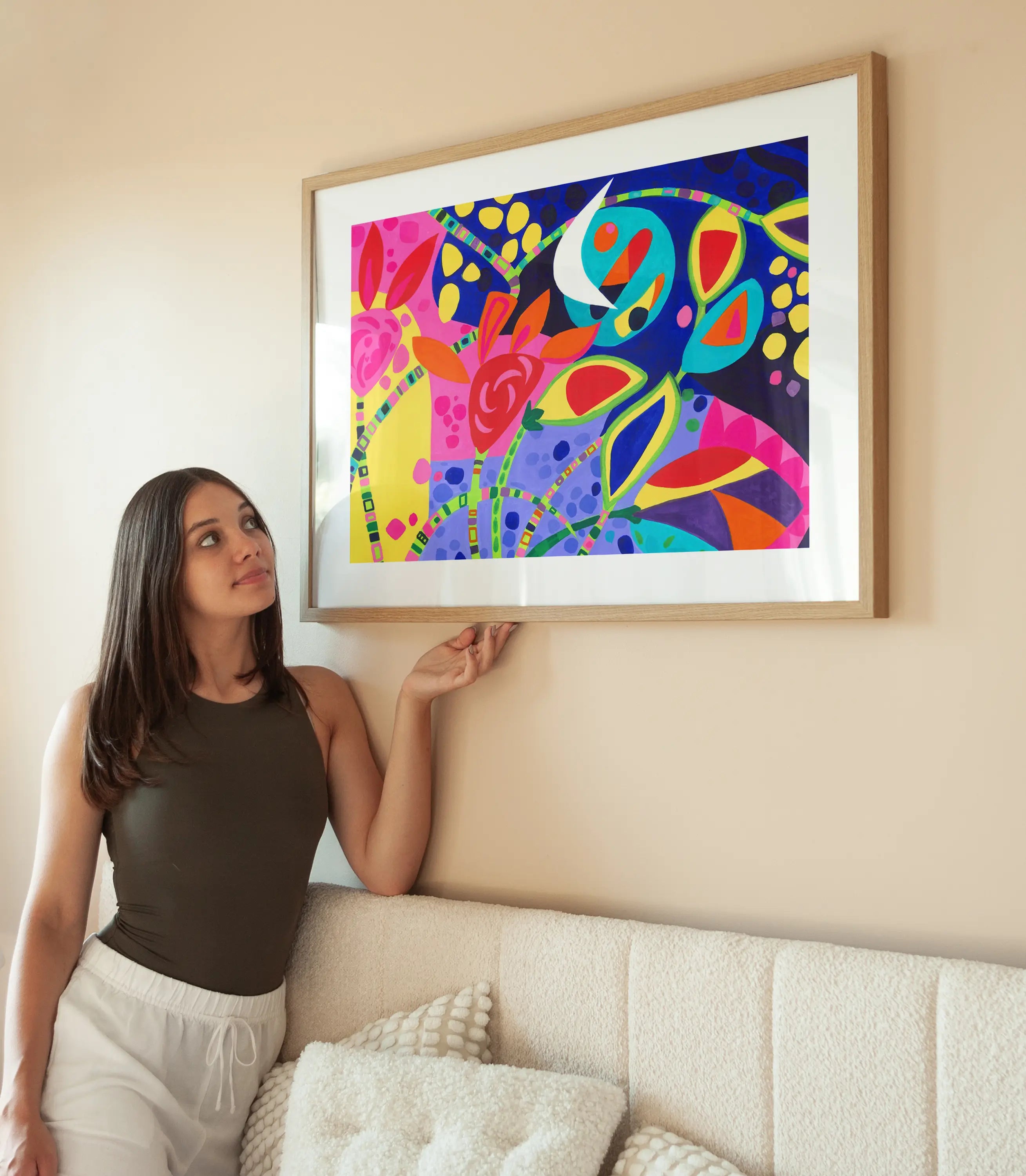 Colorful Abstraction wird aufgehängt