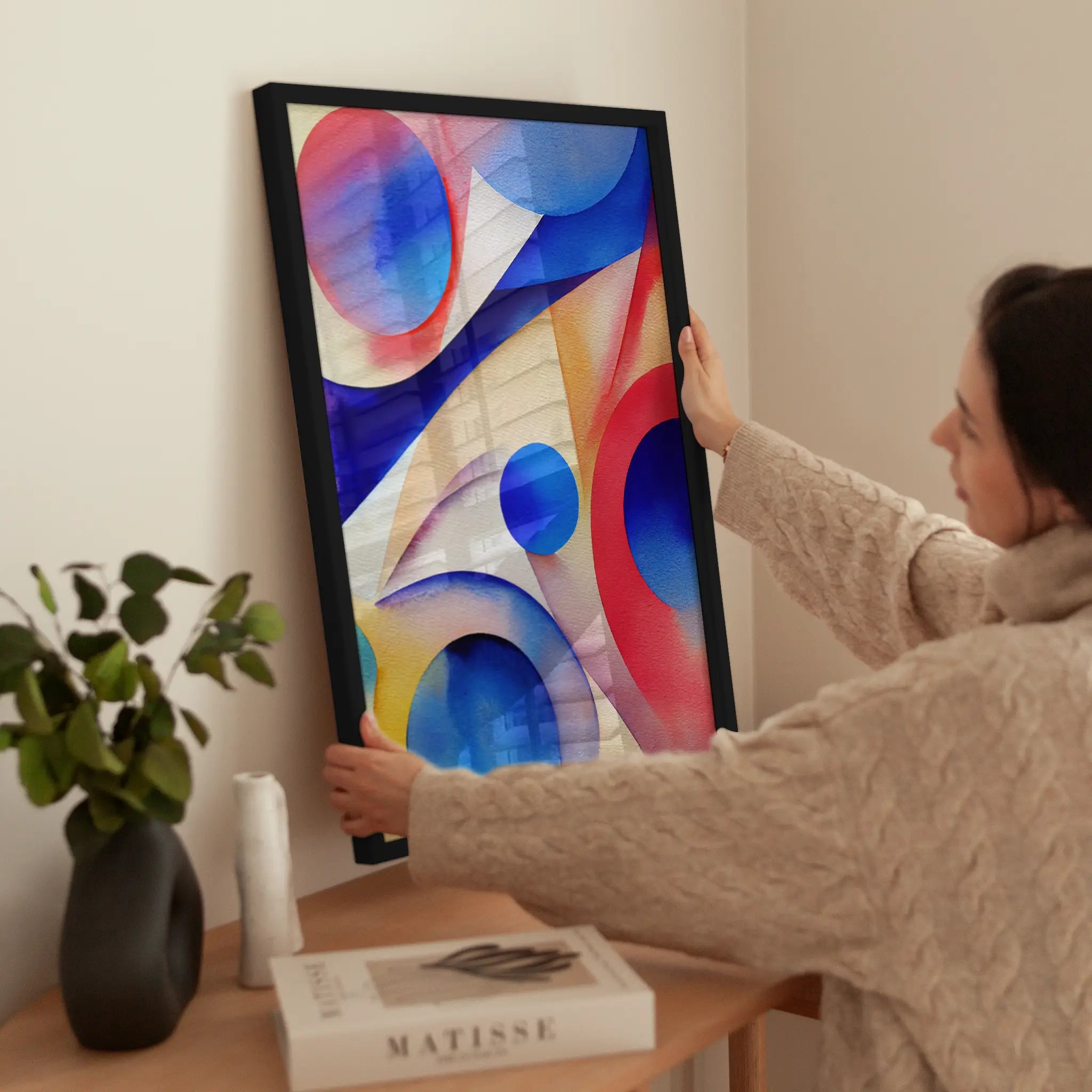 Colorful Abstraction No1 wird aufgehängt