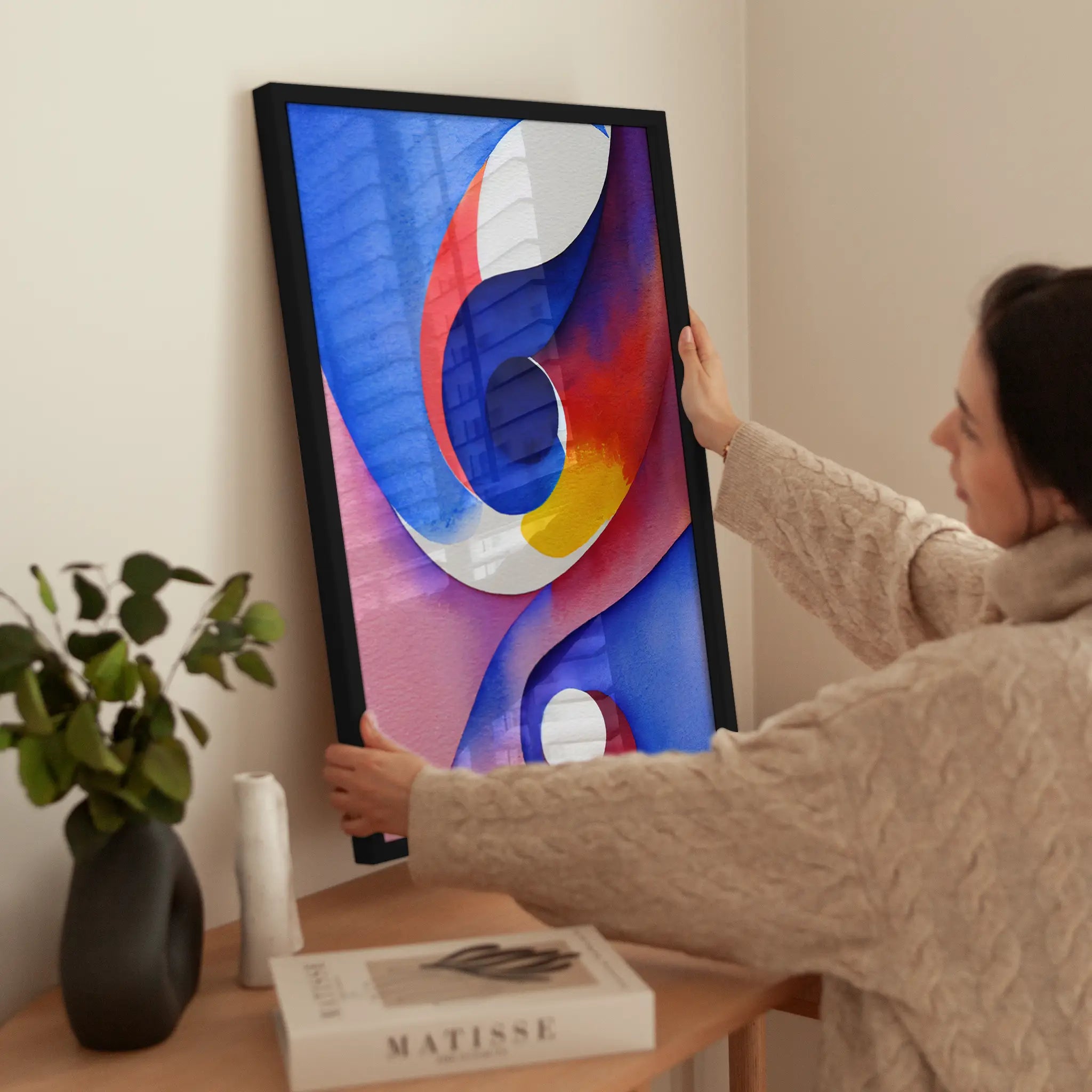 Colorful Abstraction No2 wird aufgehängt
