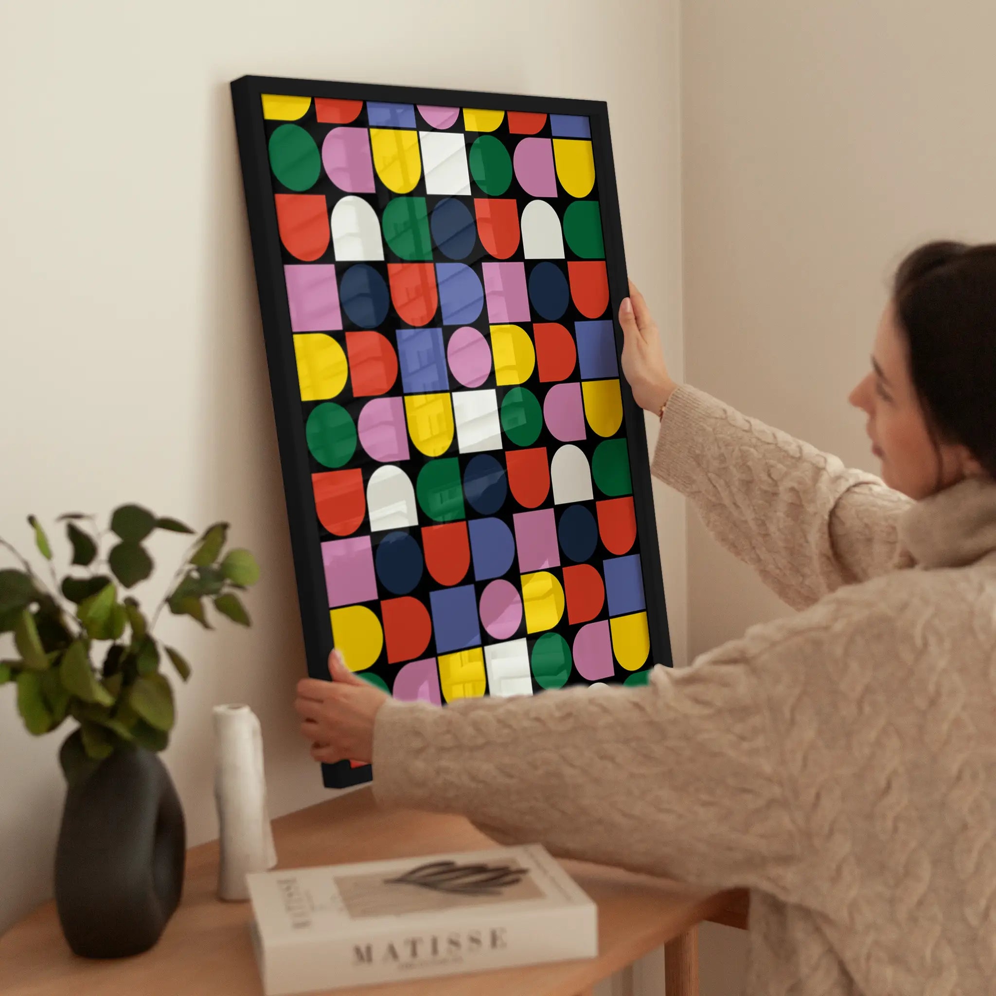 Colorful Bauhaus wird aufgehängt