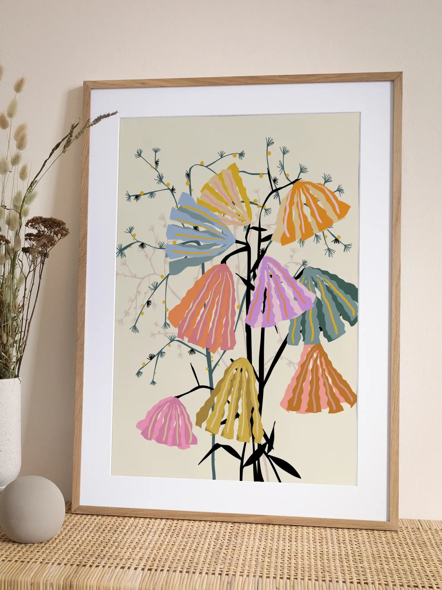 Colorful Bell Flowers Poster