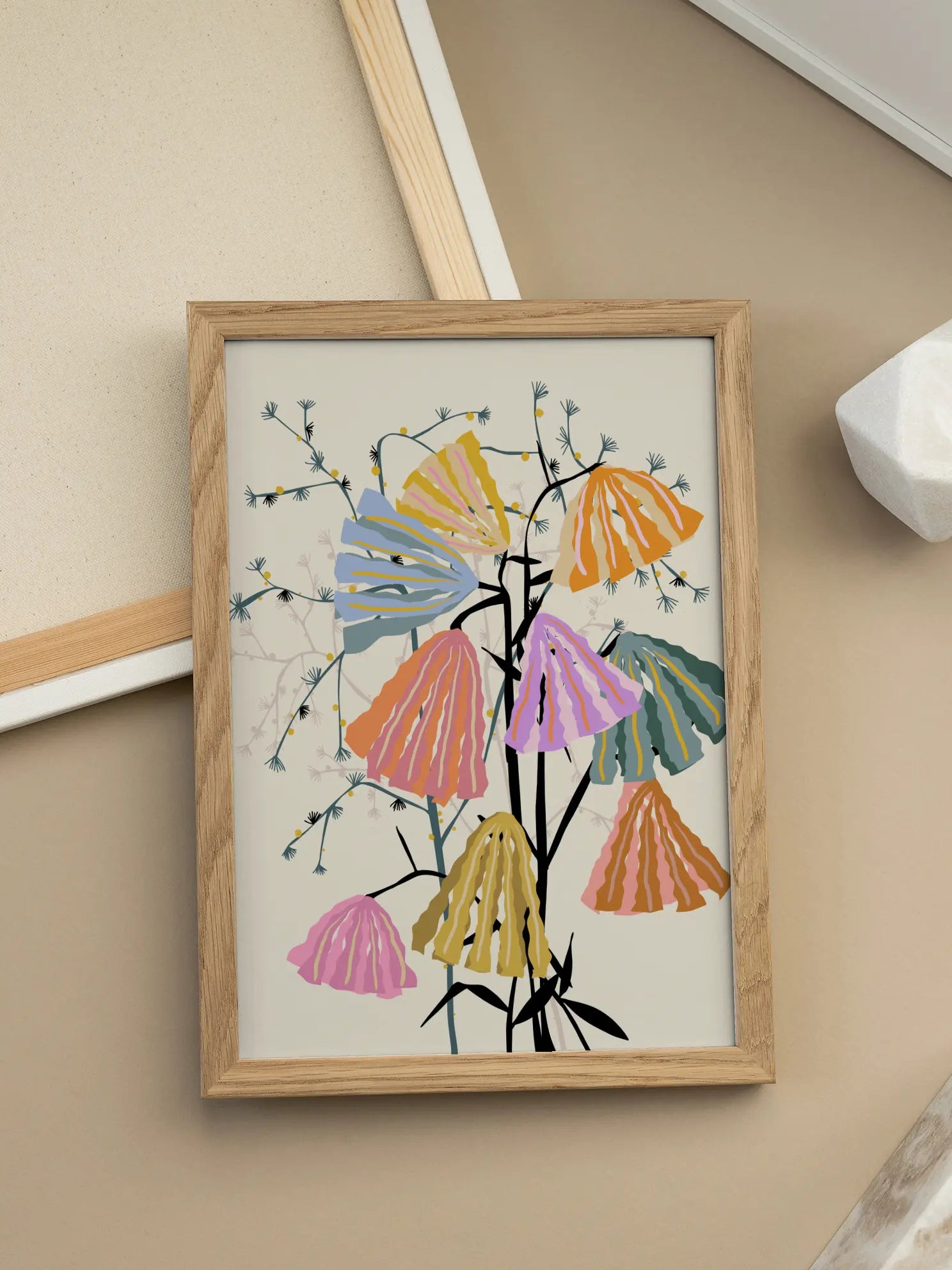 Colorful Bell Flowers Poster