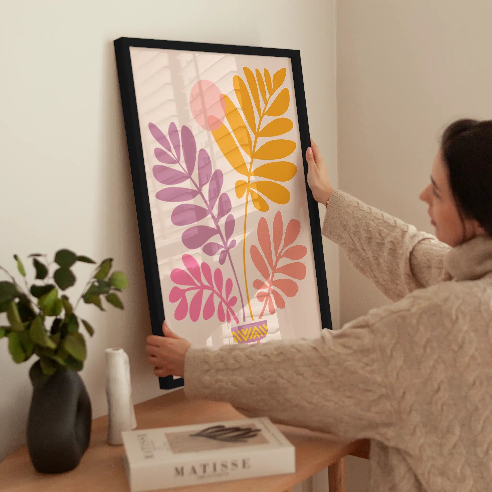 Colorful Botanical wird aufgehängt