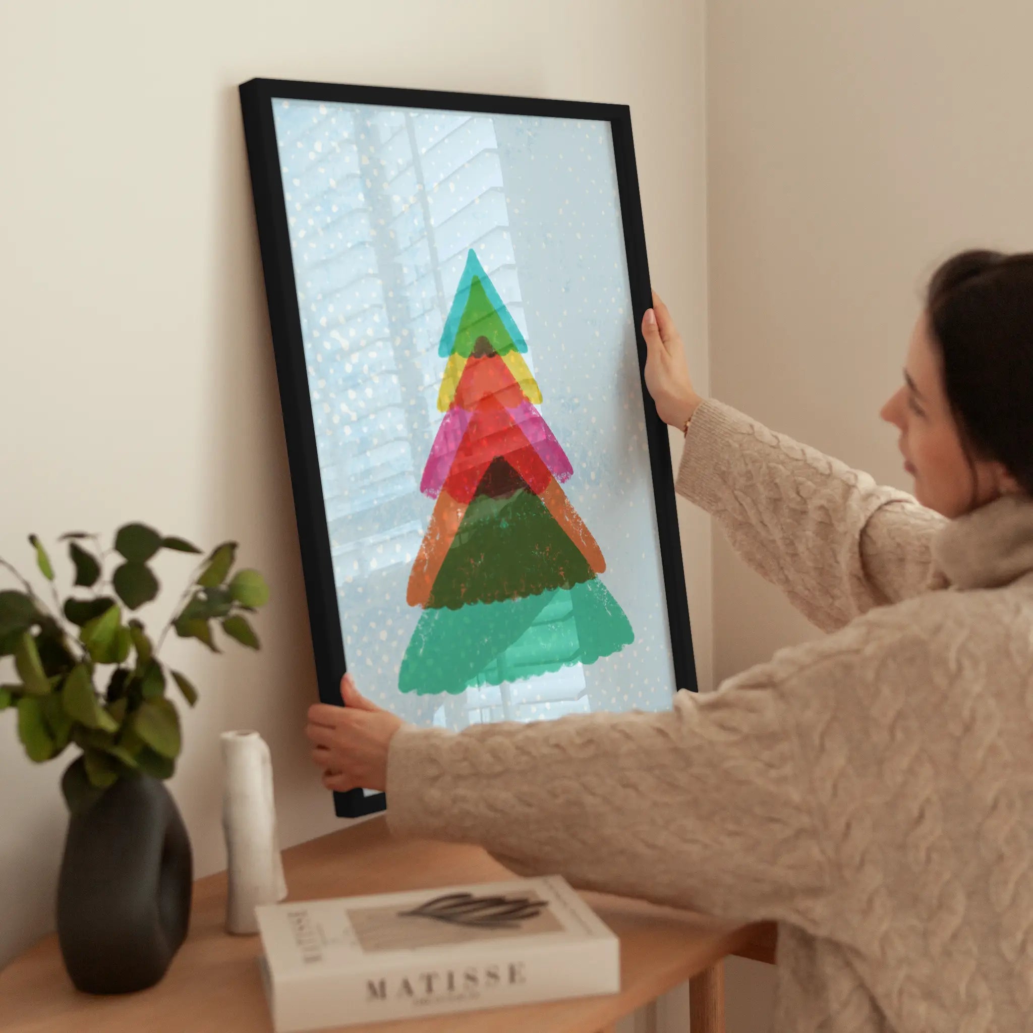 Colorful Christmas Tree wird aufgehängt