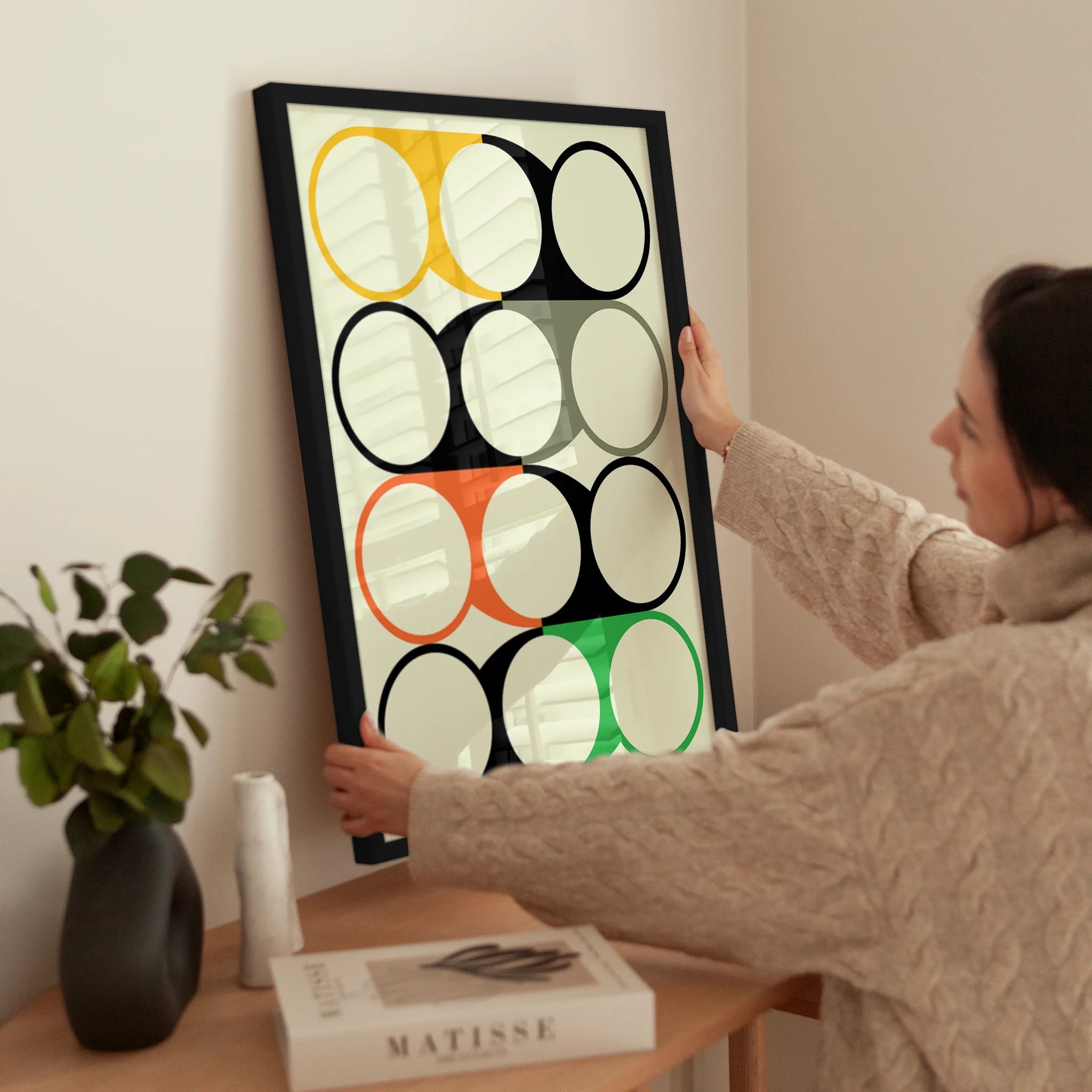 Colorful Circles wird aufgehängt