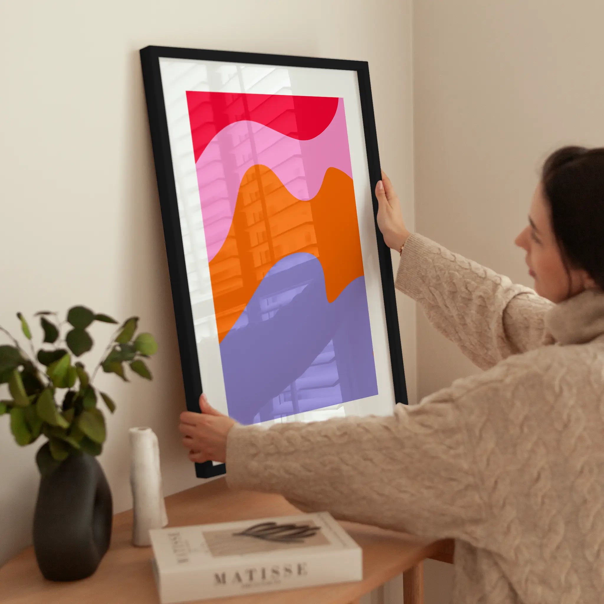 Colorful Curves wird aufgehängt