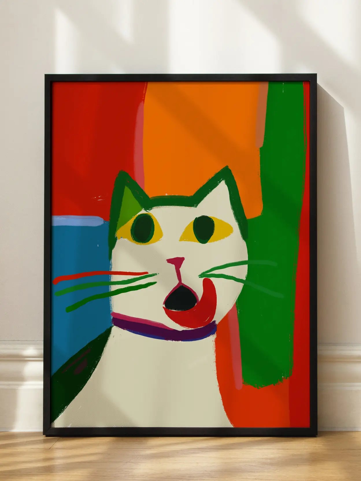 Colorful Feline Gaze Poster