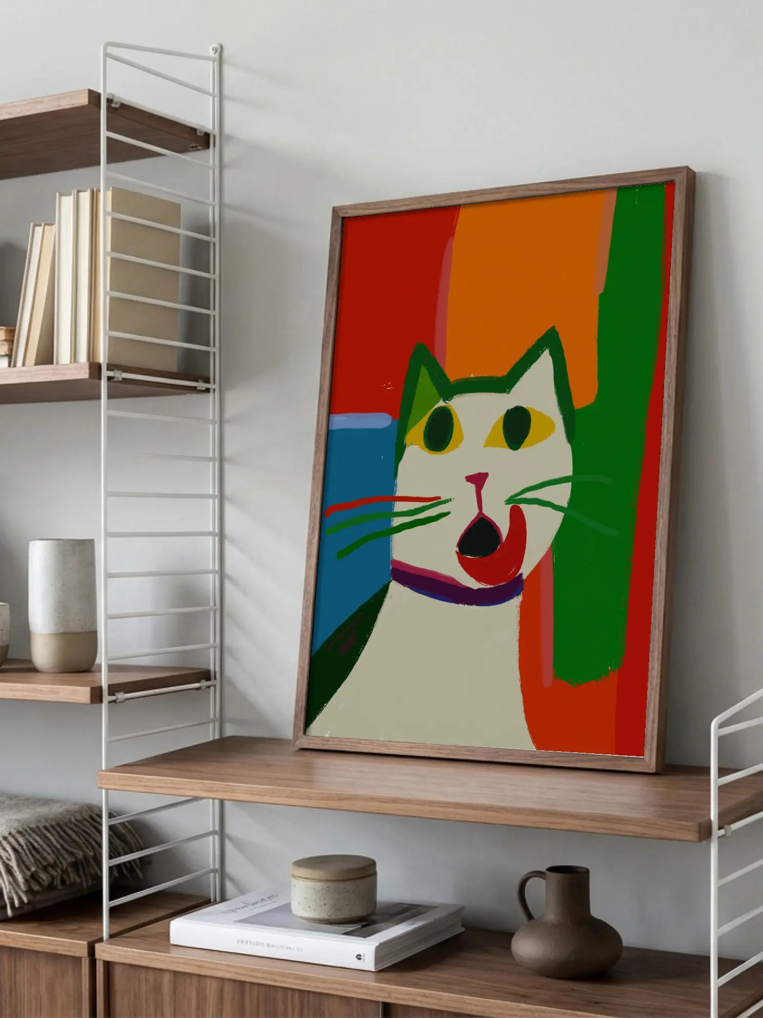 Colorful Feline Gaze Poster