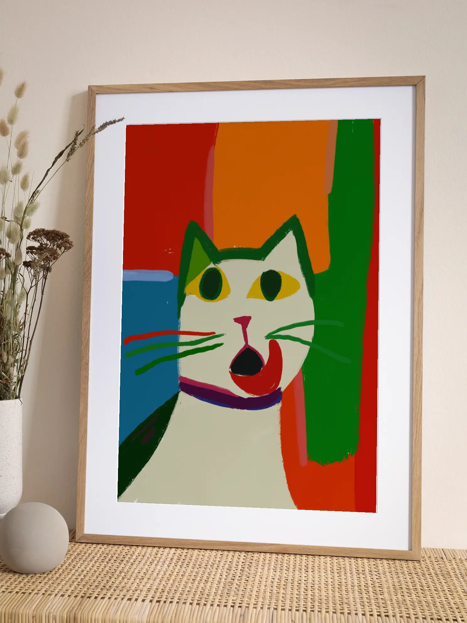 Colorful Feline Gaze Poster