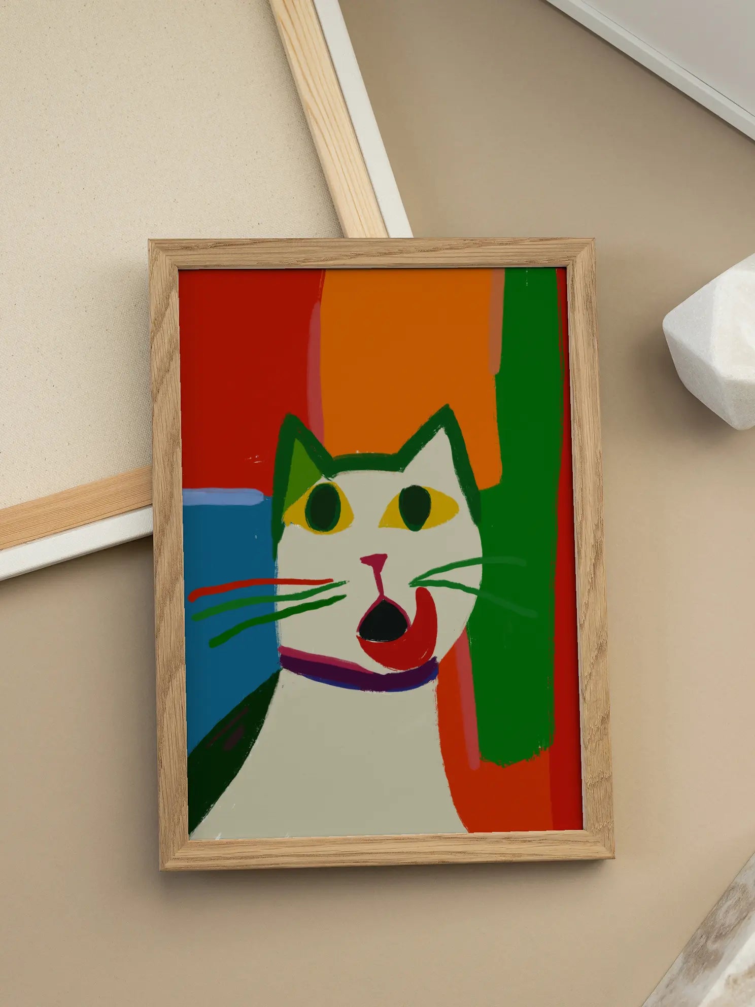 Colorful Feline Gaze Poster
