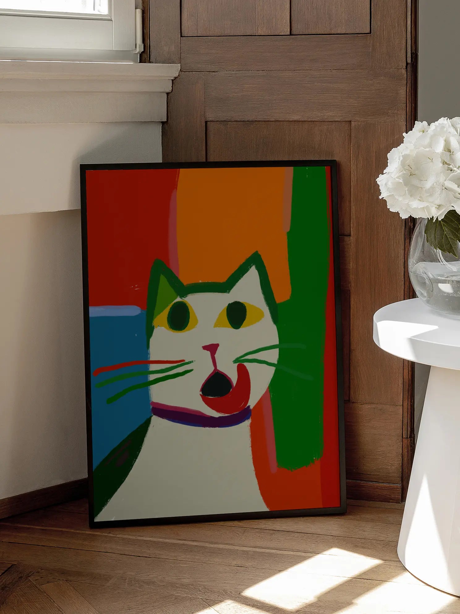 Colorful Feline Gaze Poster