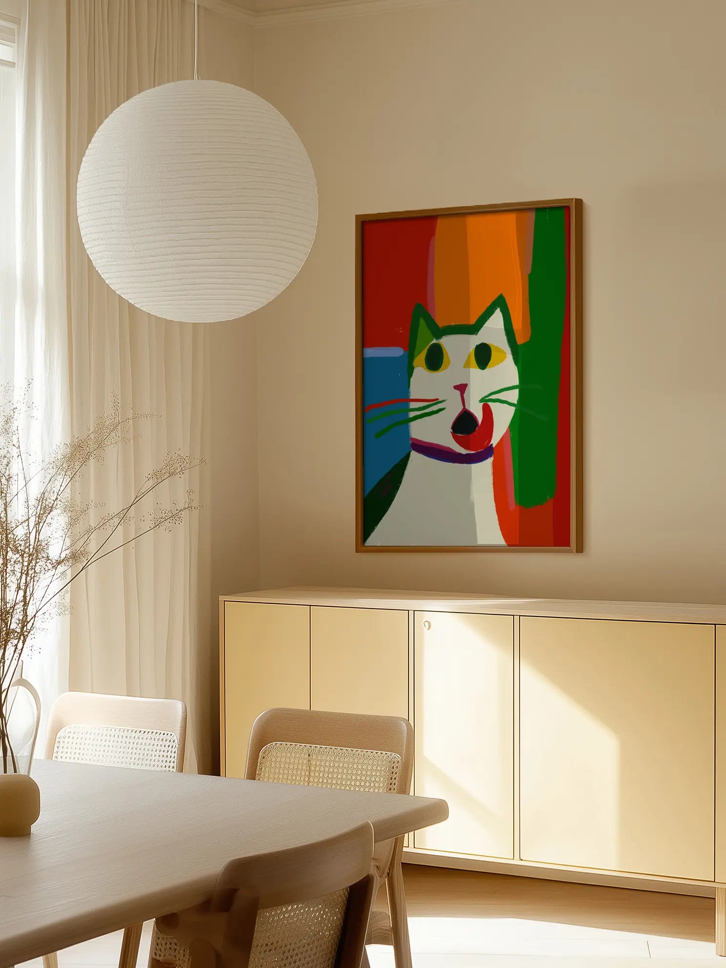 Colorful Feline Gaze Poster
