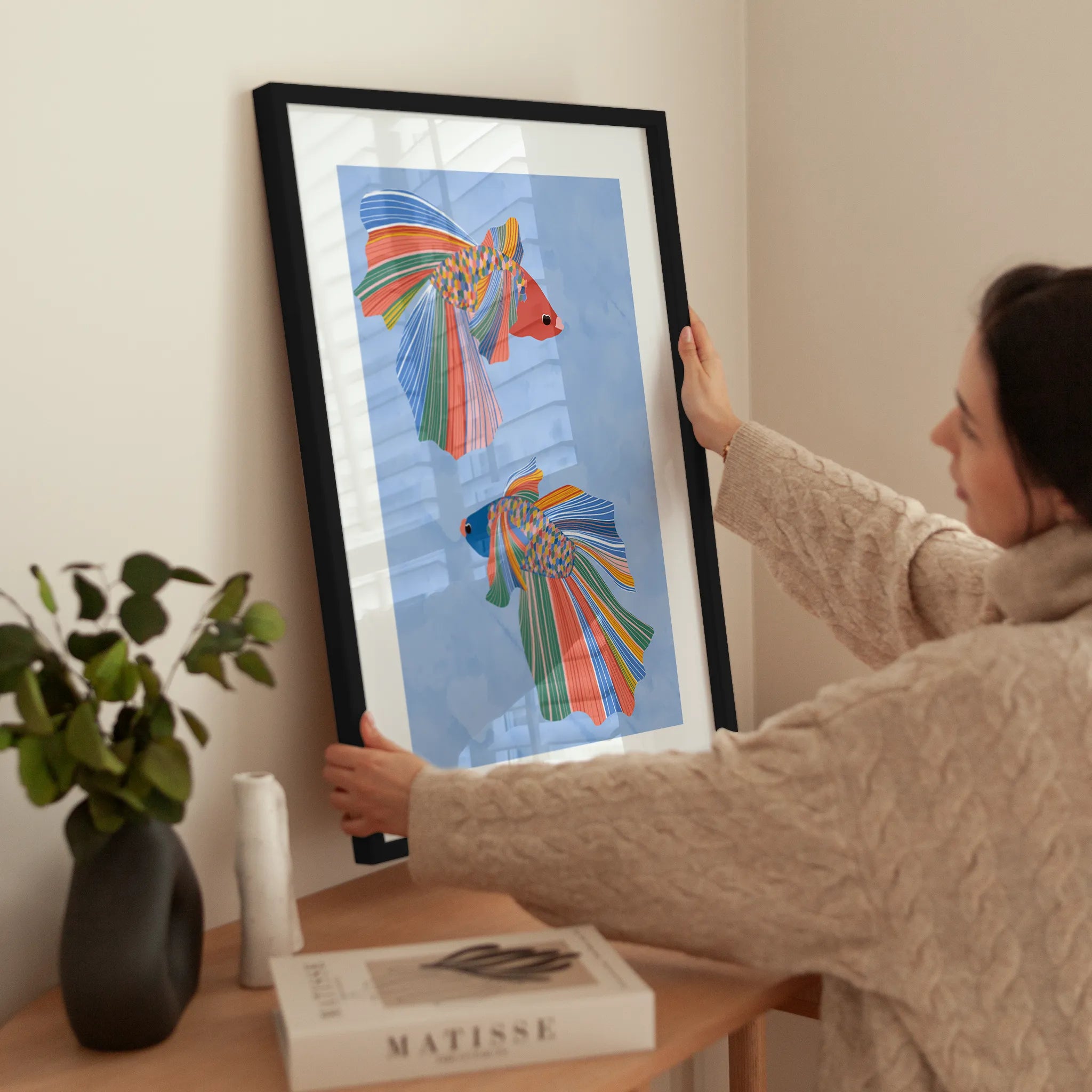 Colorful Fishes wird aufgehängt