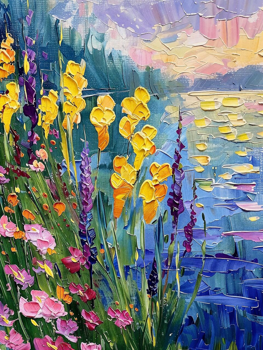 Colorful Floral Painting Poster