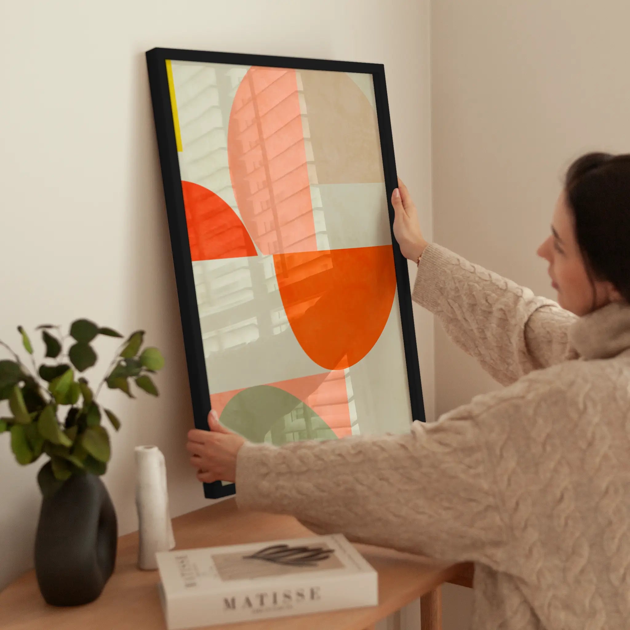 Colorful Geometrics No2 wird aufgehängt