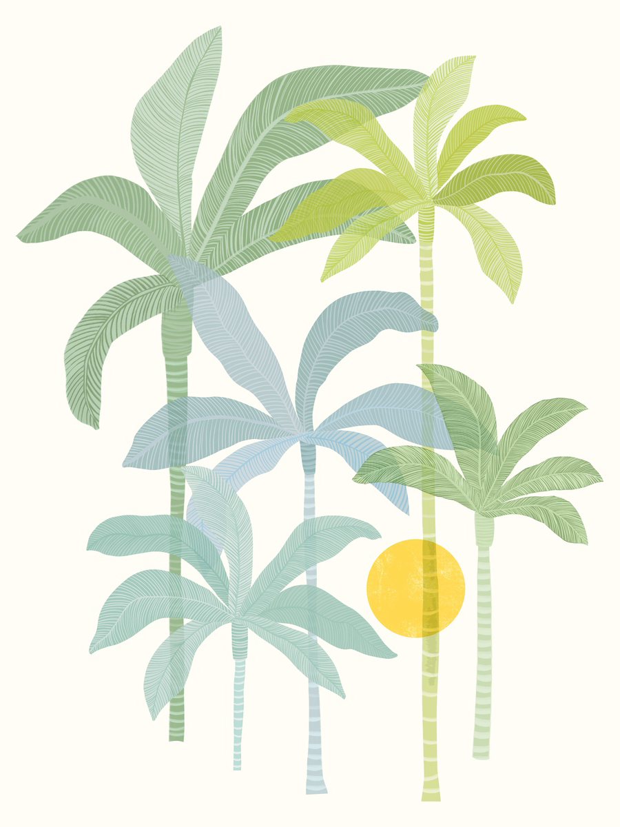 Colorful Palm Trees
