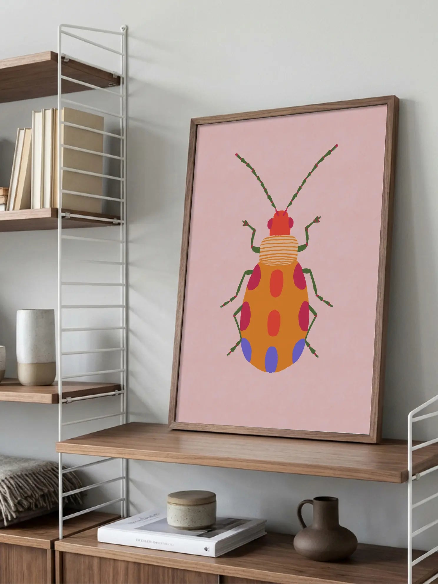 Colorful Spotted Bug Illustration Poster