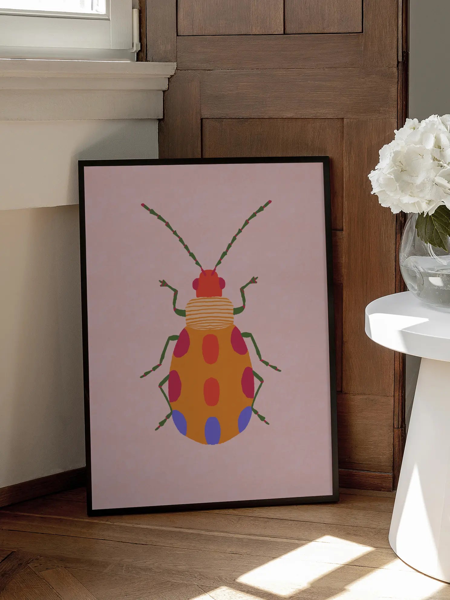 Colorful Spotted Bug Illustration Poster