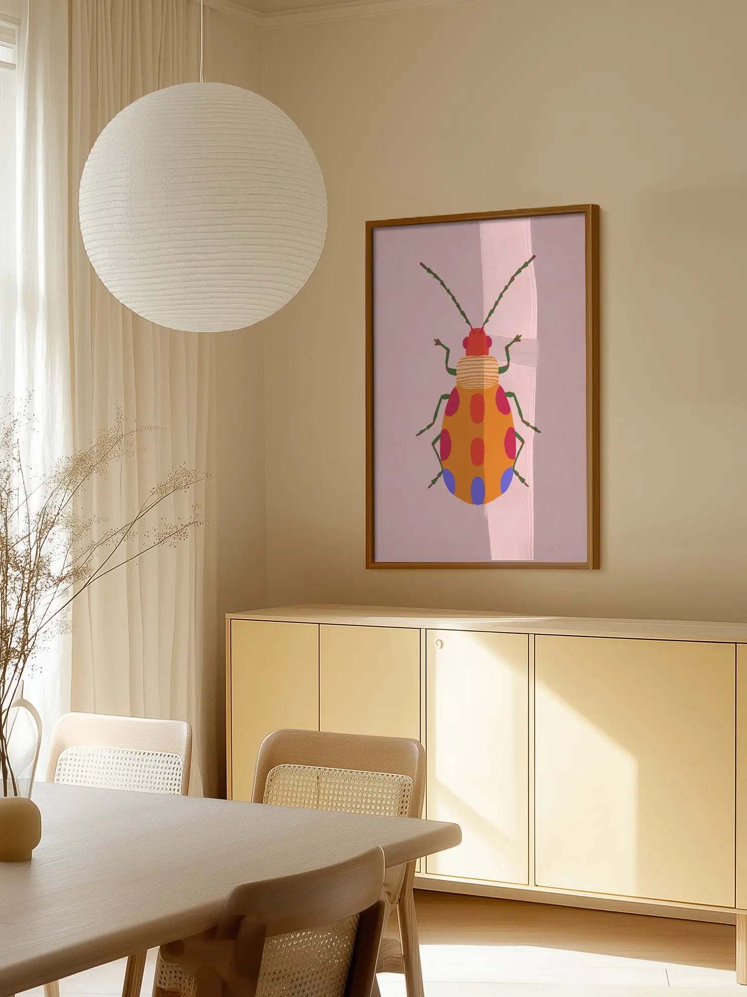 Colorful Spotted Bug Illustration Poster